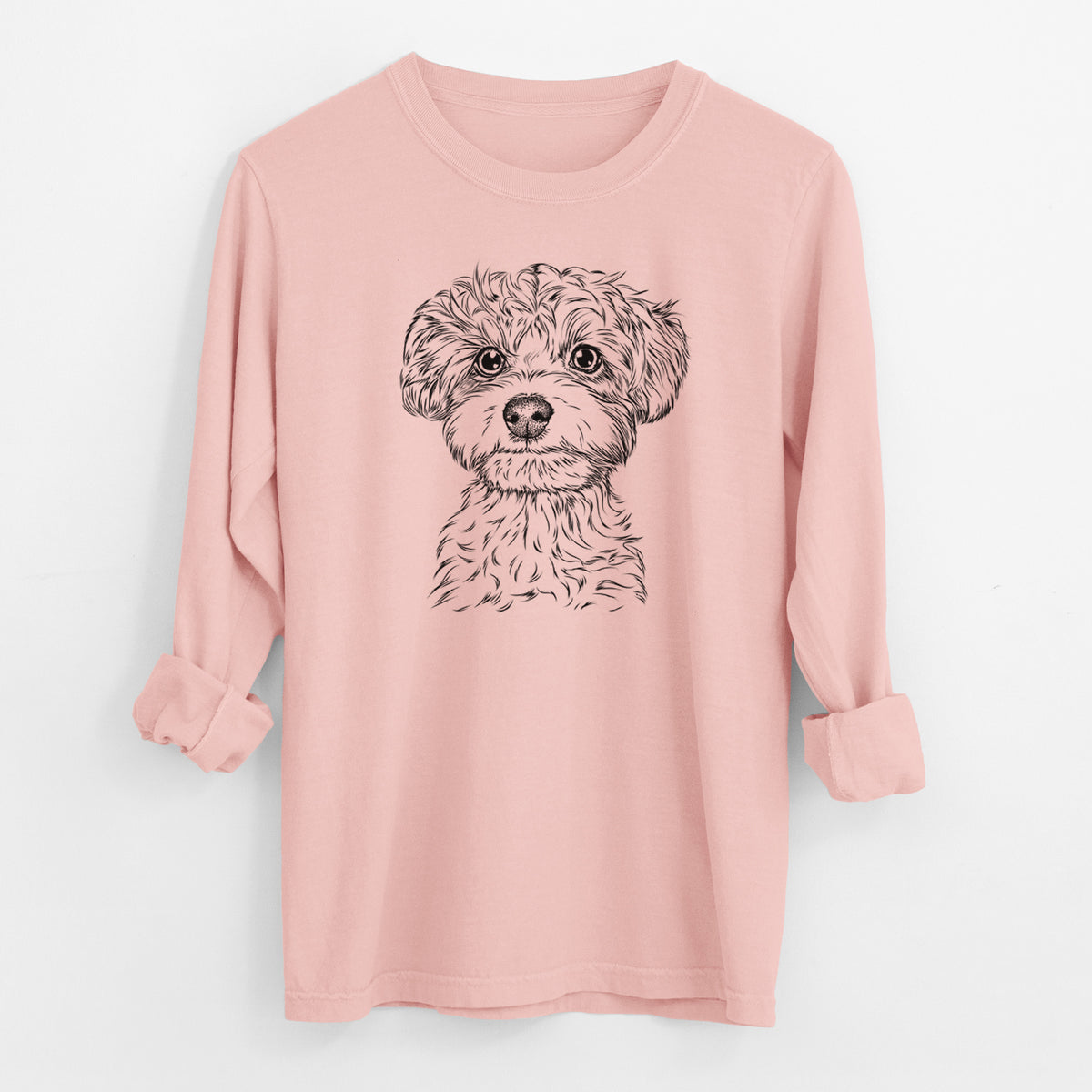 Bare Elliott the Yorkiepoo - Men's Heavyweight 100% Cotton Long Sleeve