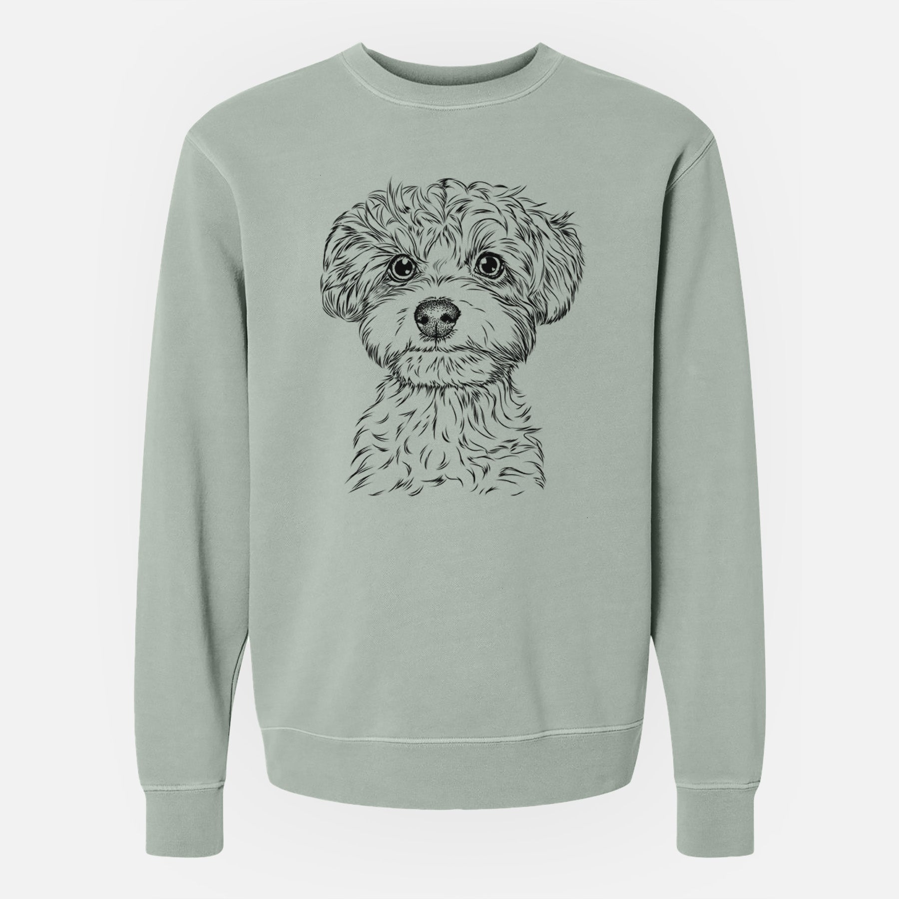 Bare Elliott the Yorkiepoo - Unisex Pigment Dyed Crew Sweatshirt