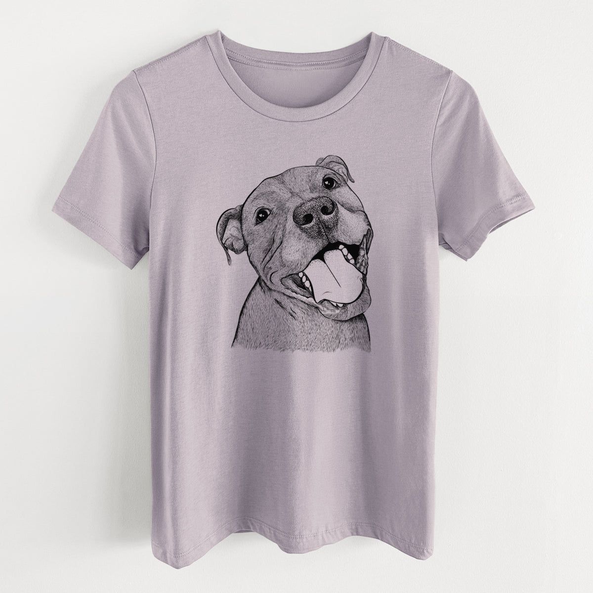 Bare Eloise the Pitbull Mix - Women&#39;s Lightweight Relaxed Fit 100% Cotton Crewneck