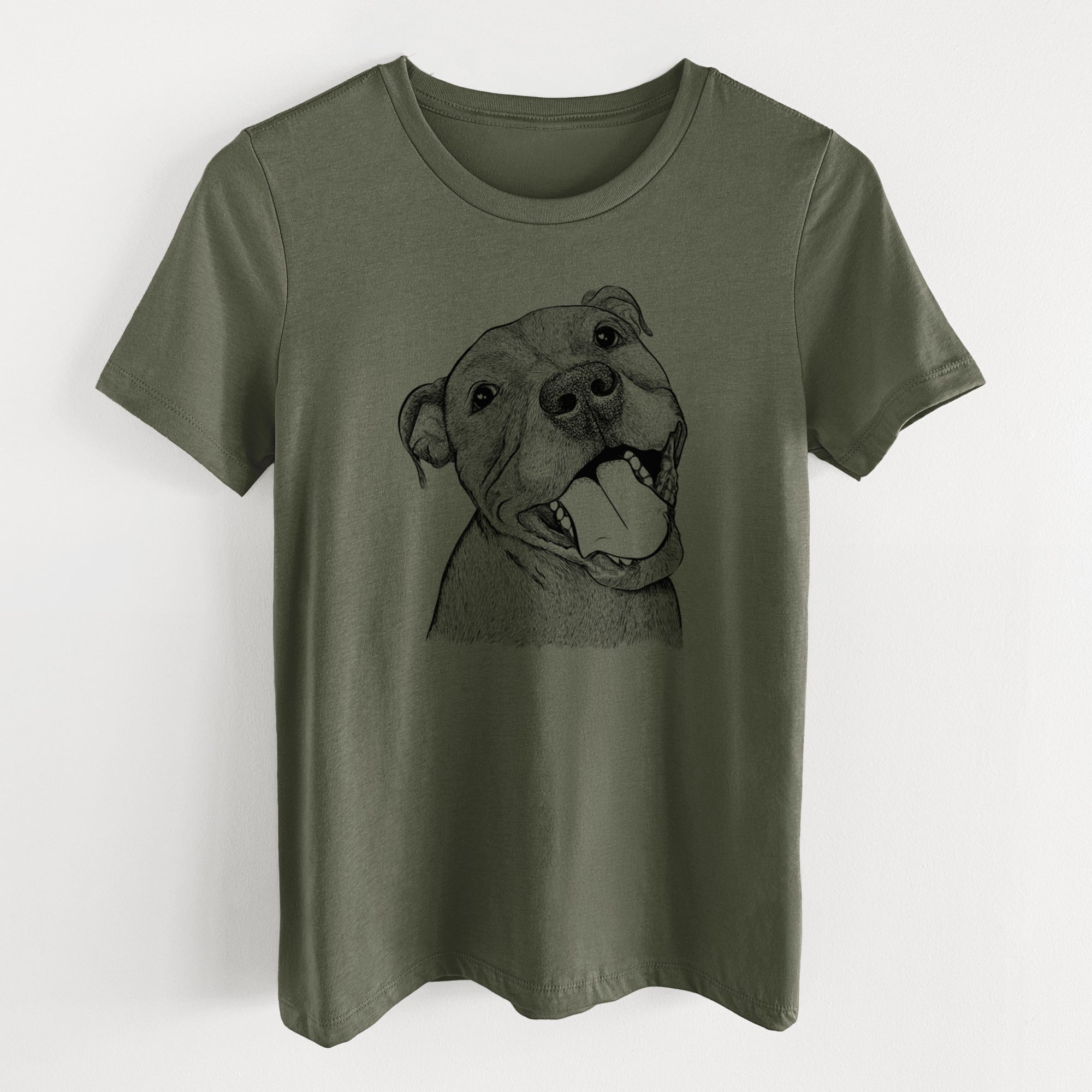 Bare Eloise the Pitbull Mix - Women's Lightweight Relaxed Fit 100% Cotton Crewneck