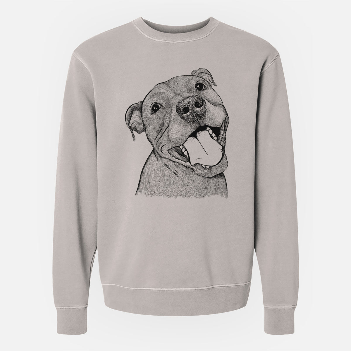 Bare Eloise the Pitbull Mix - Unisex Pigment Dyed Crew Sweatshirt