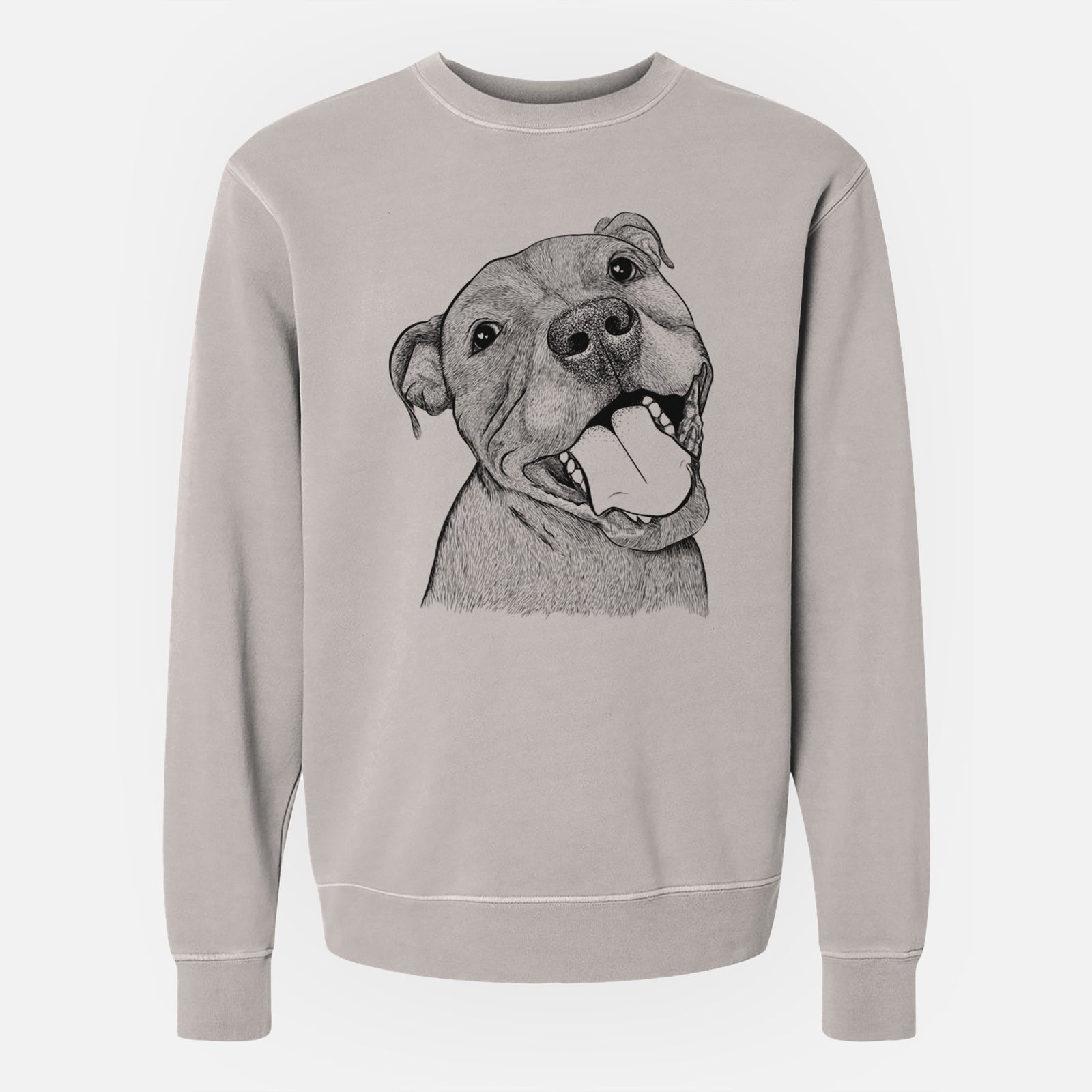Bare Eloise the Pitbull Mix - Unisex Pigment Dyed Crew Sweatshirt