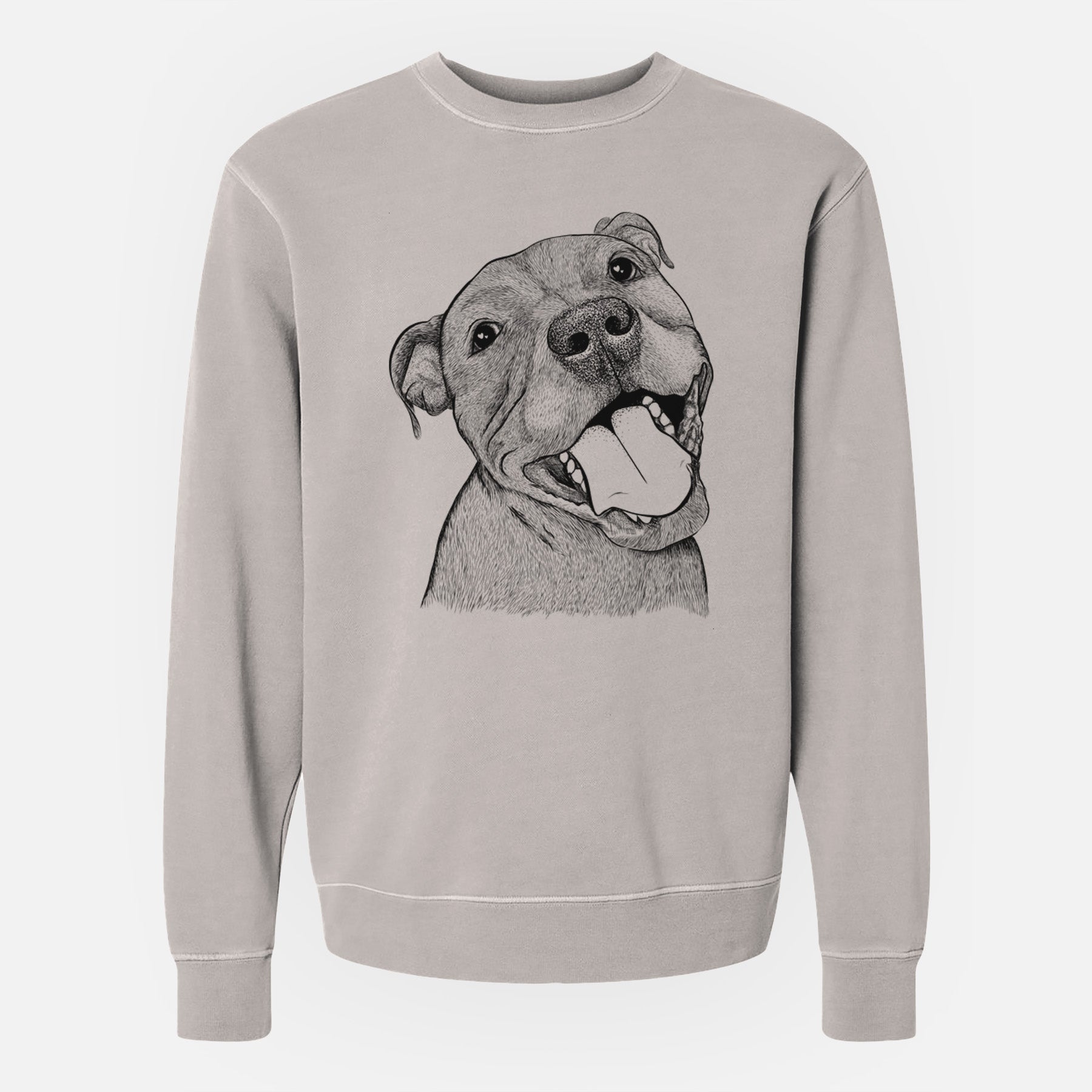 Bare Eloise the Pitbull Mix - Unisex Pigment Dyed Crew Sweatshirt