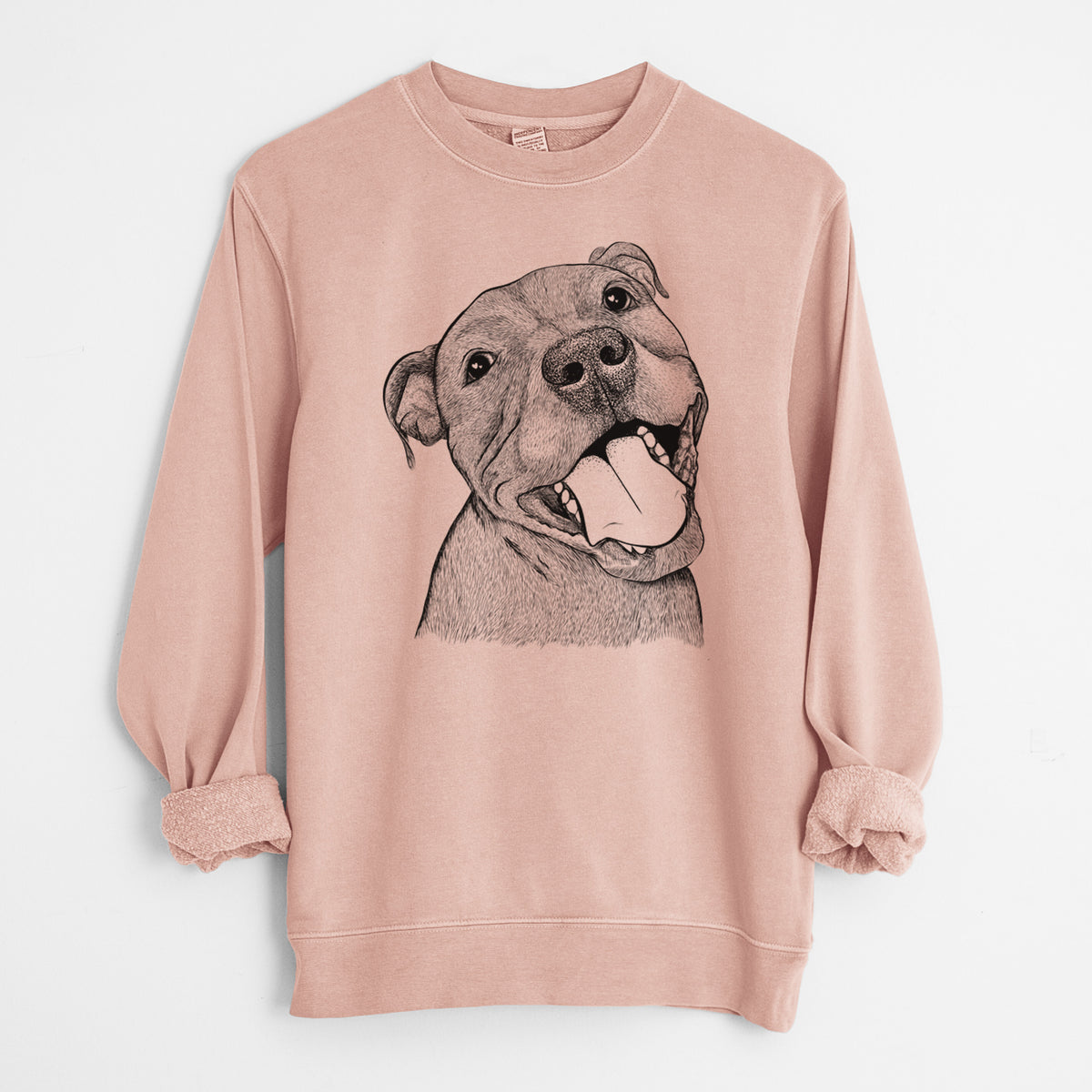 Bare Eloise the Pitbull Mix - Unisex Pigment Dyed Crew Sweatshirt