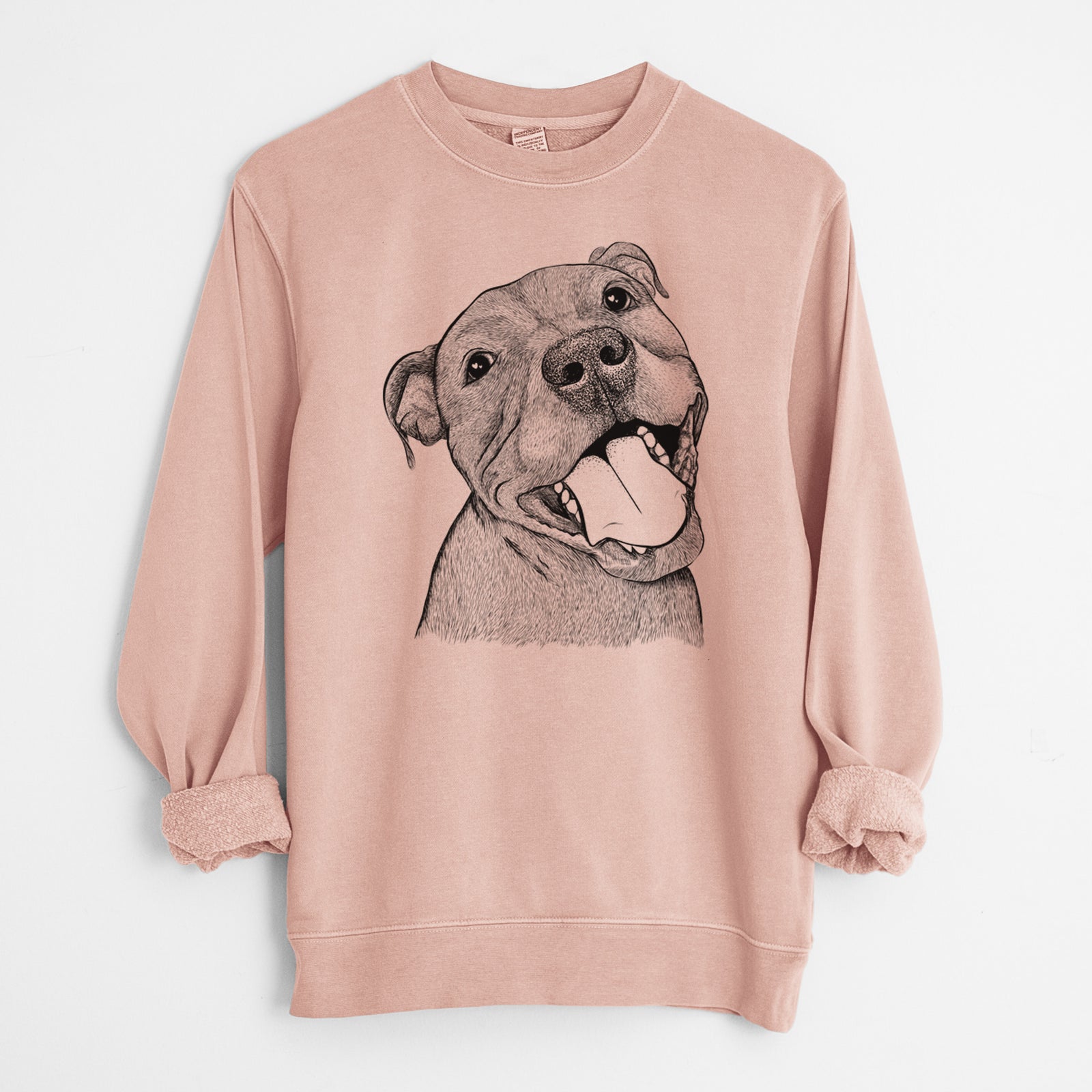 Bare Eloise the Pitbull Mix - Unisex Pigment Dyed Crew Sweatshirt