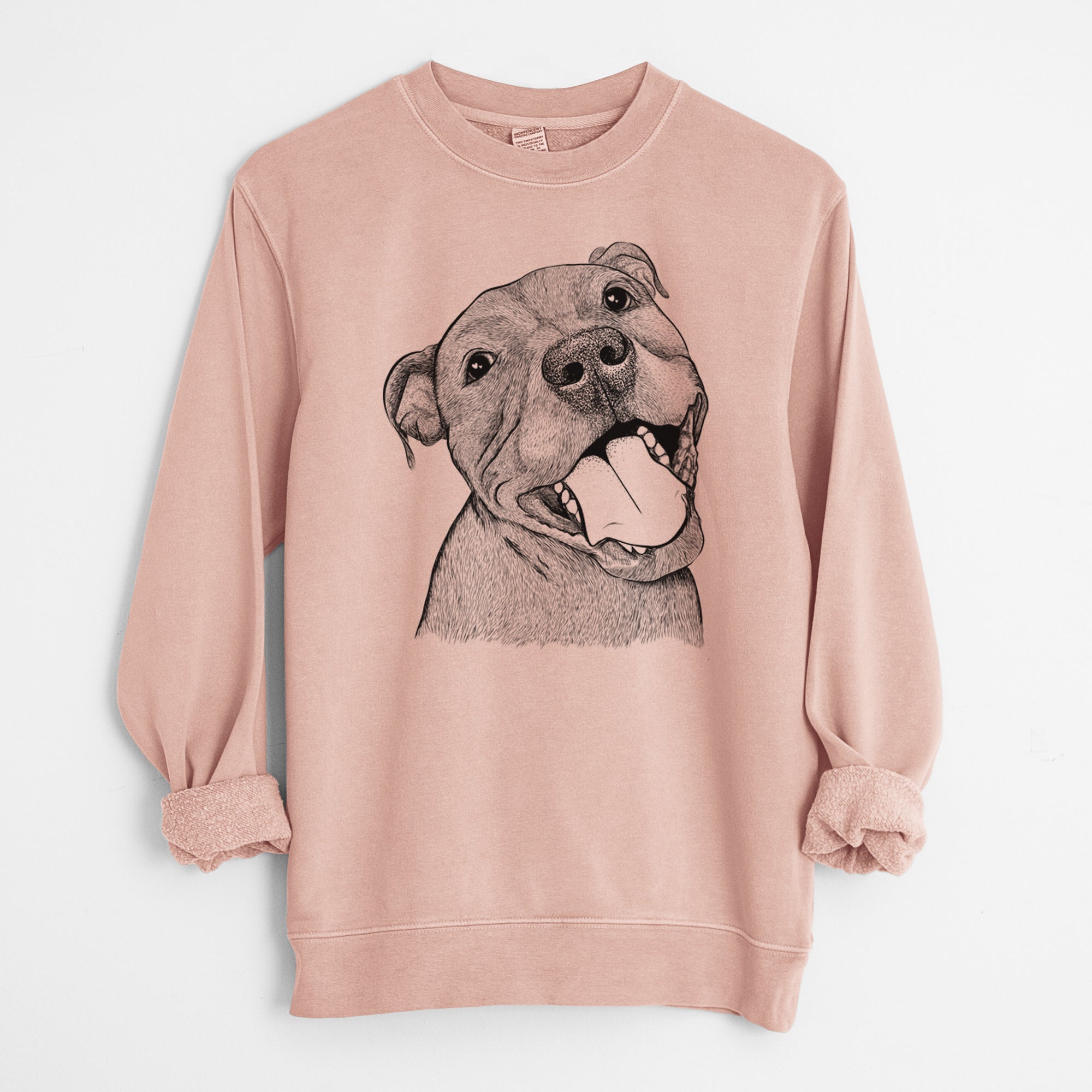 Bare Eloise the Pitbull Mix - Unisex Pigment Dyed Crew Sweatshirt