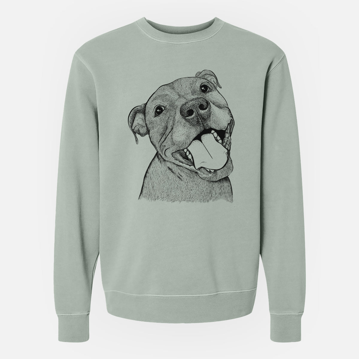 Bare Eloise the Pitbull Mix - Unisex Pigment Dyed Crew Sweatshirt