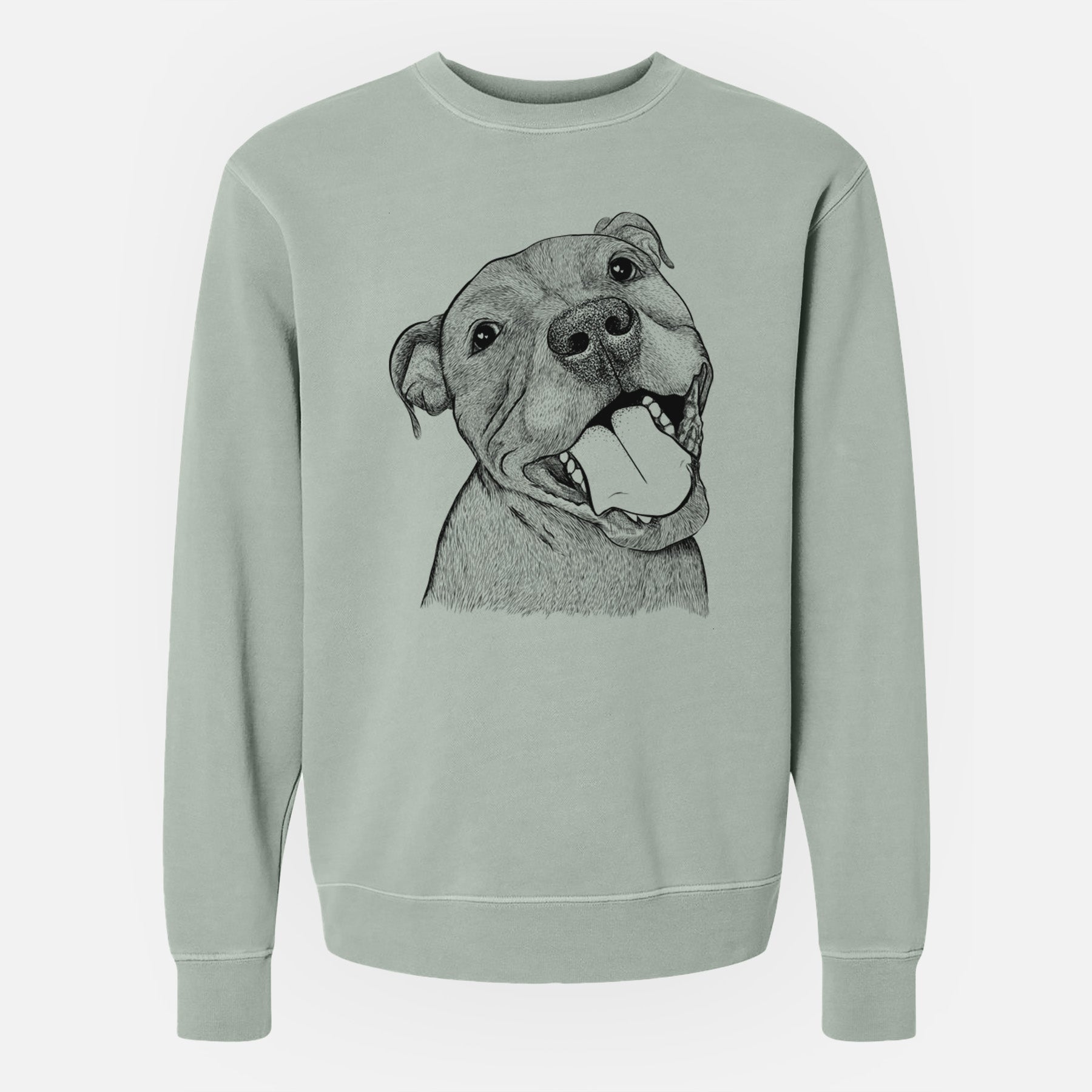 Bare Eloise the Pitbull Mix - Unisex Pigment Dyed Crew Sweatshirt