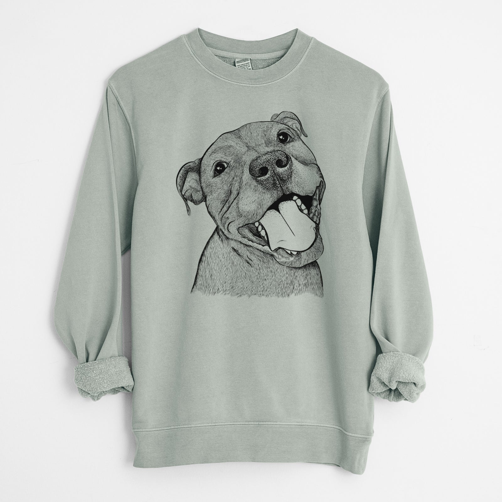 Bare Eloise the Pitbull Mix - Unisex Pigment Dyed Crew Sweatshirt