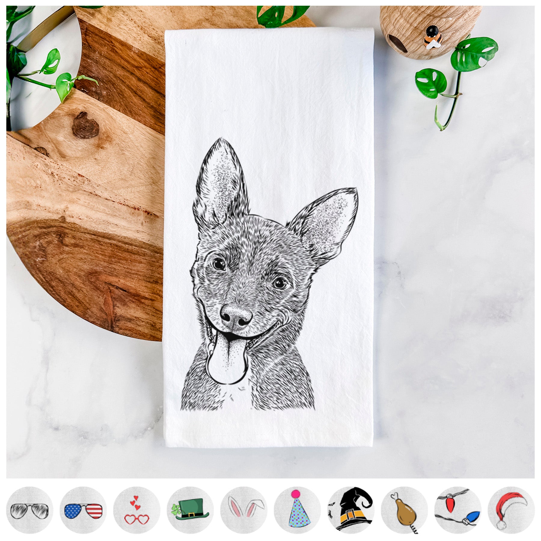 Elvira the Terrier Mix Tea Towel