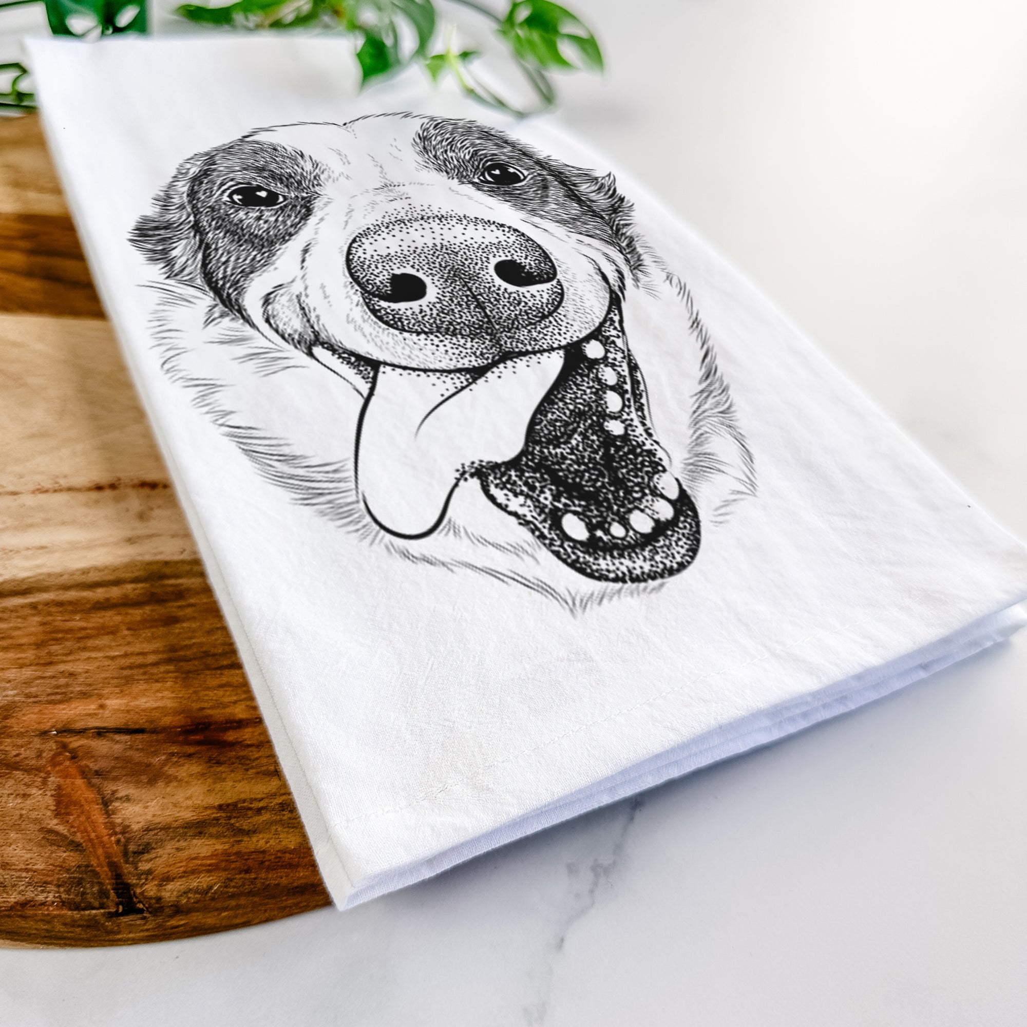 Elwood the Border Collie Tea Towel