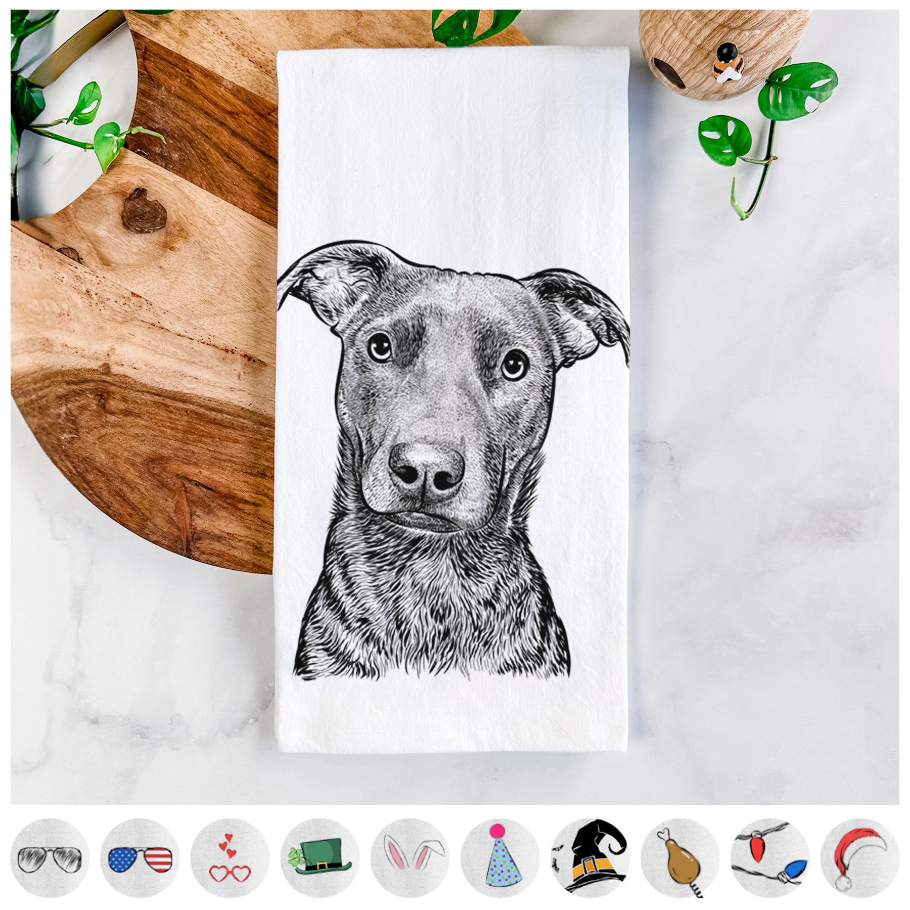 Embyr the Mixed Breed Tea Towel