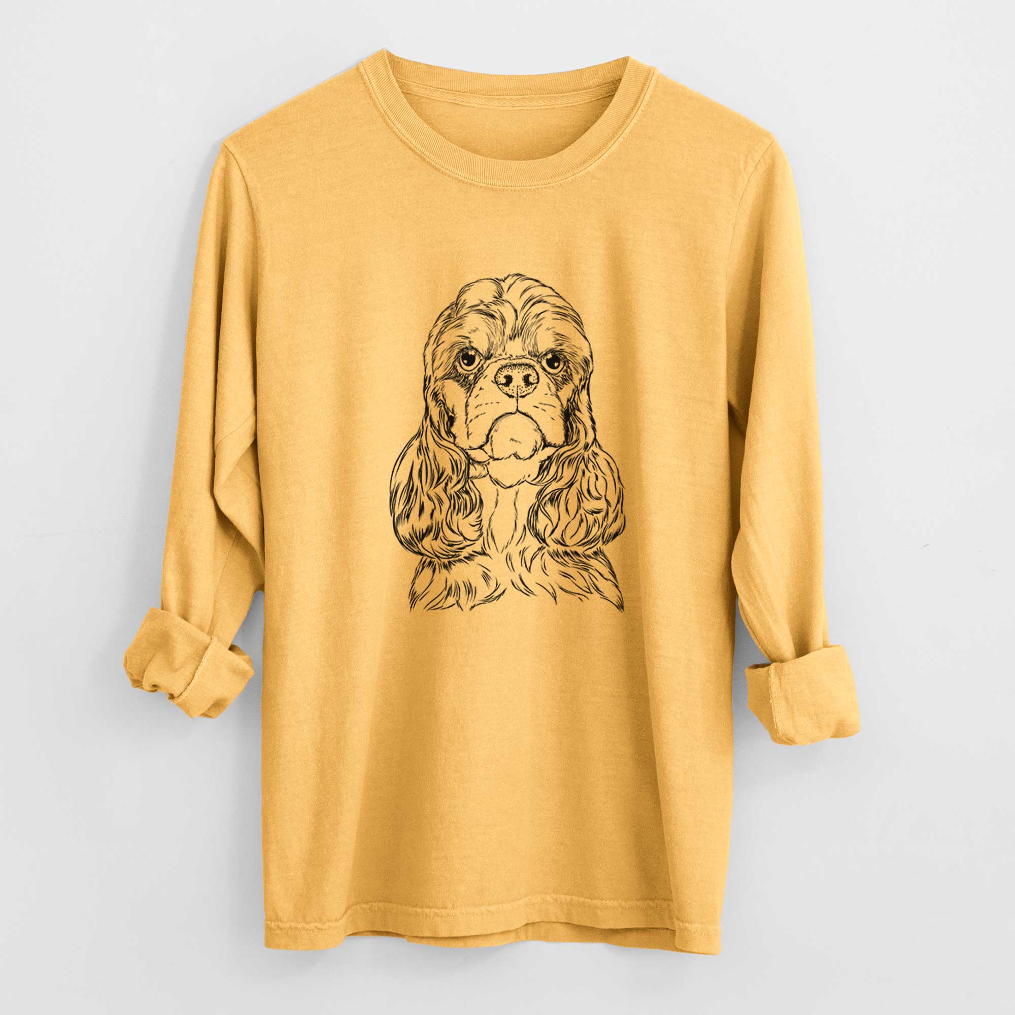 Bare Emma the Cocker Spaniel - Men's Heavyweight 100% Cotton Long Sleeve