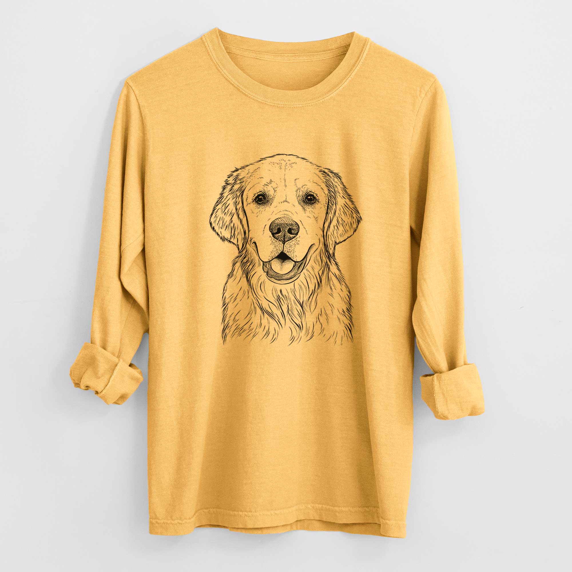 Bare Emma the Golden Retriever - Men's Heavyweight 100% Cotton Long Sleeve