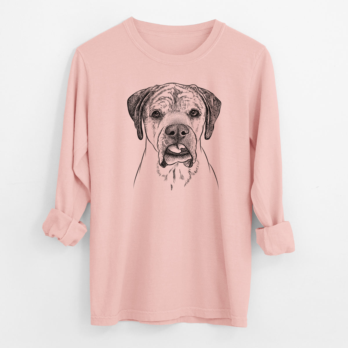 Bare Emma the English Mastiff - Men's Heavyweight 100% Cotton Long Sleeve