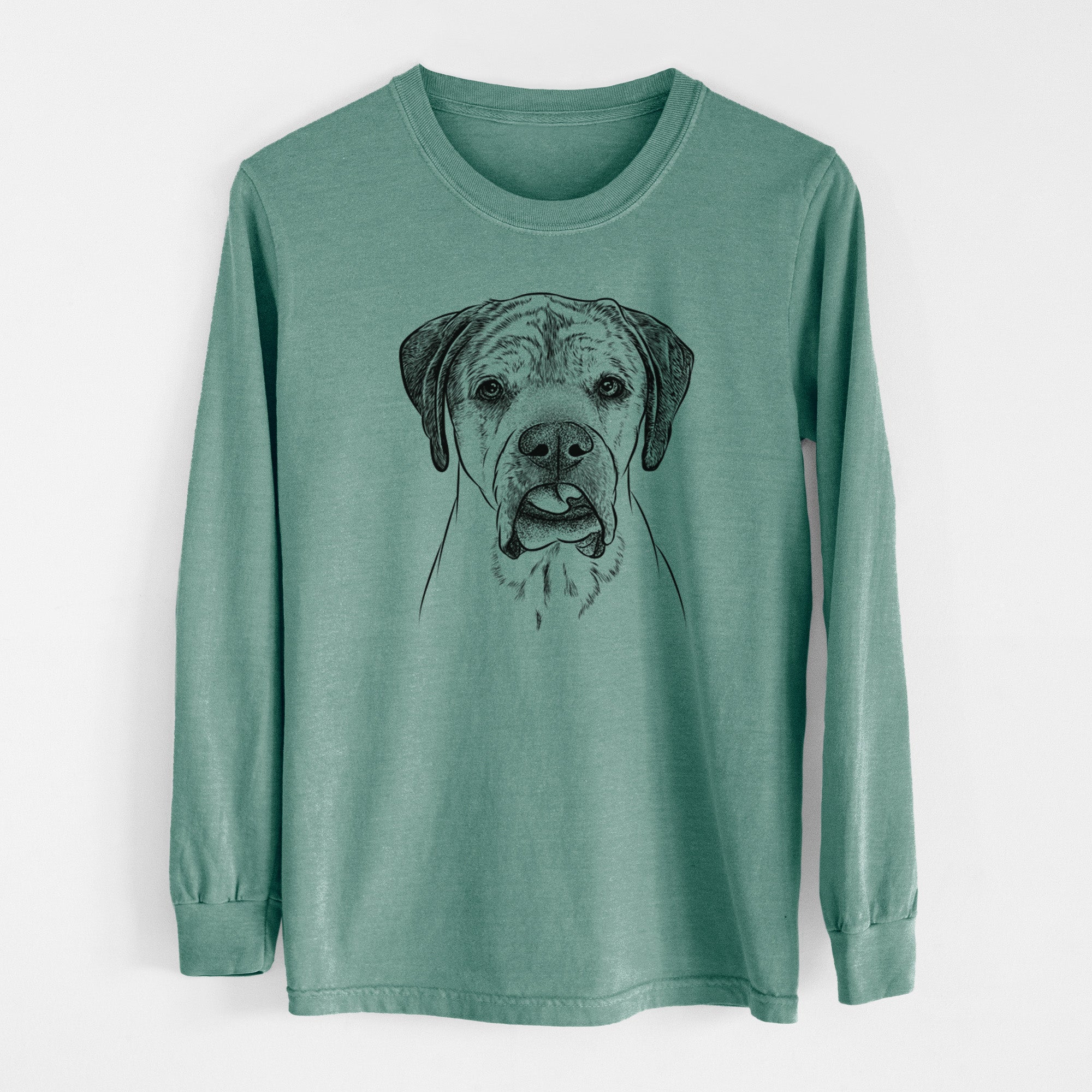 Bare Emma the English Mastiff - Men's Heavyweight 100% Cotton Long Sleeve