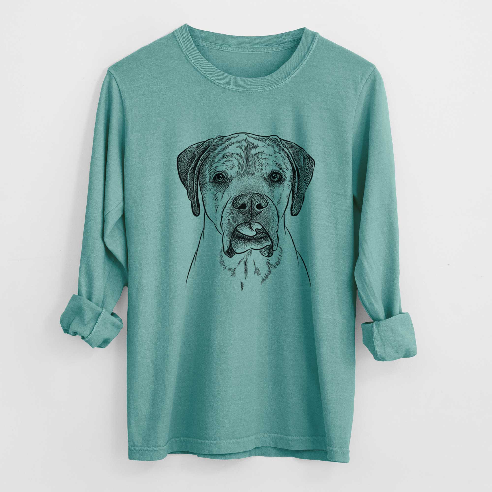 Bare Emma the English Mastiff - Men's Heavyweight 100% Cotton Long Sleeve