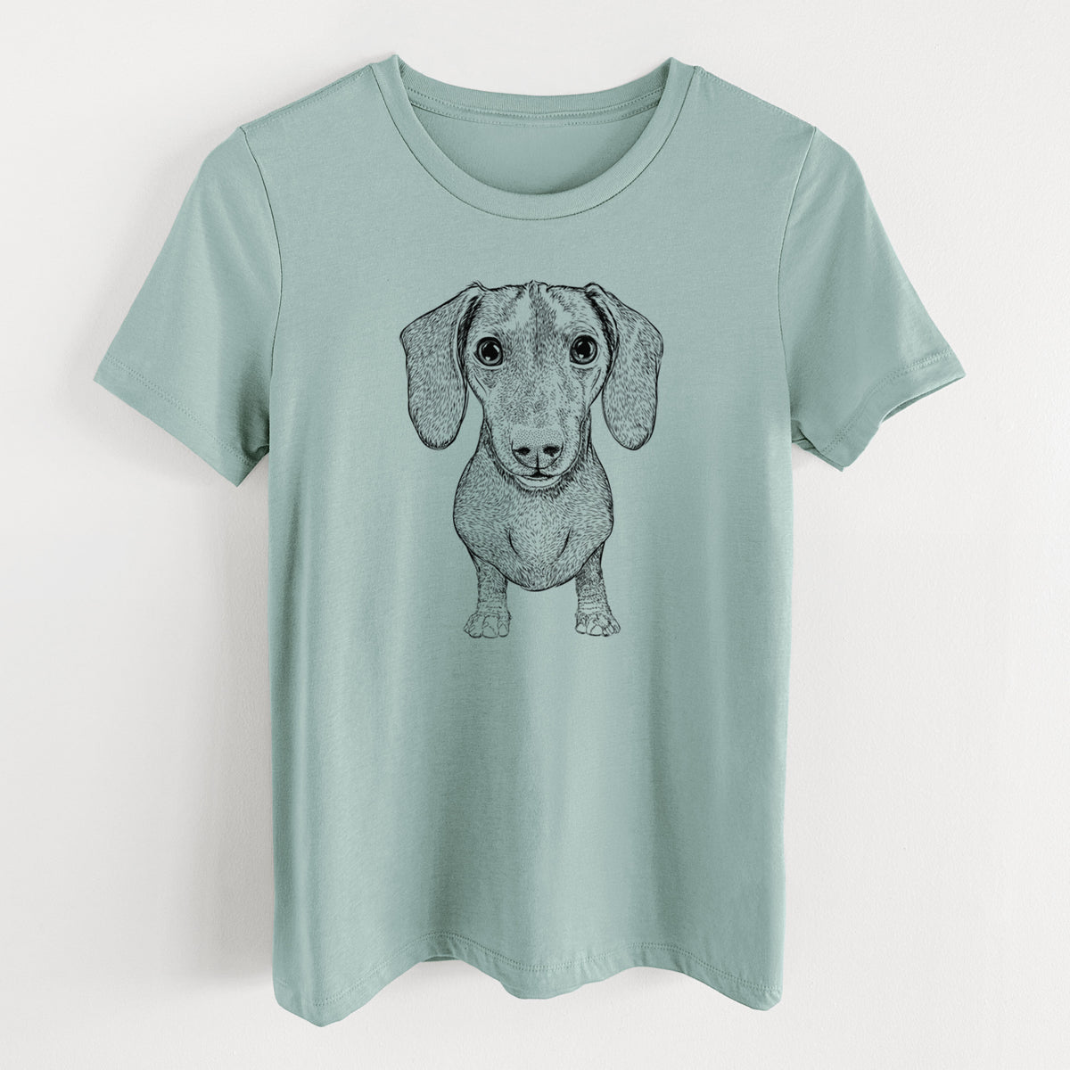 Bare Ernie the Mini Dachshund - Women's Lightweight Relaxed Fit 100% Cotton Crewneck