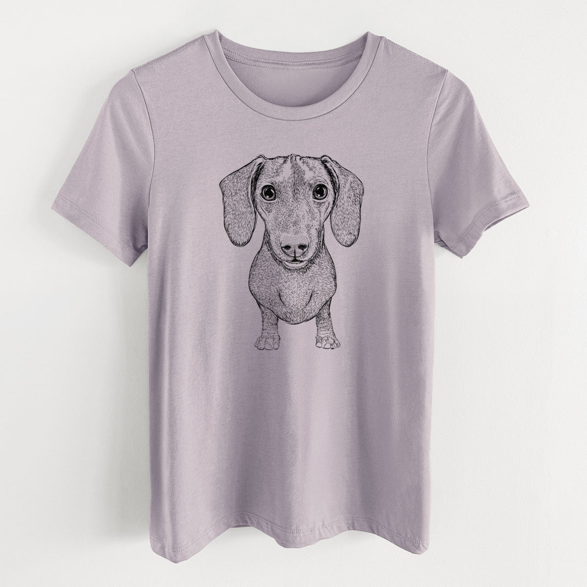 Bare Ernie the Mini Dachshund - Women&#39;s Lightweight Relaxed Fit 100% Cotton Crewneck