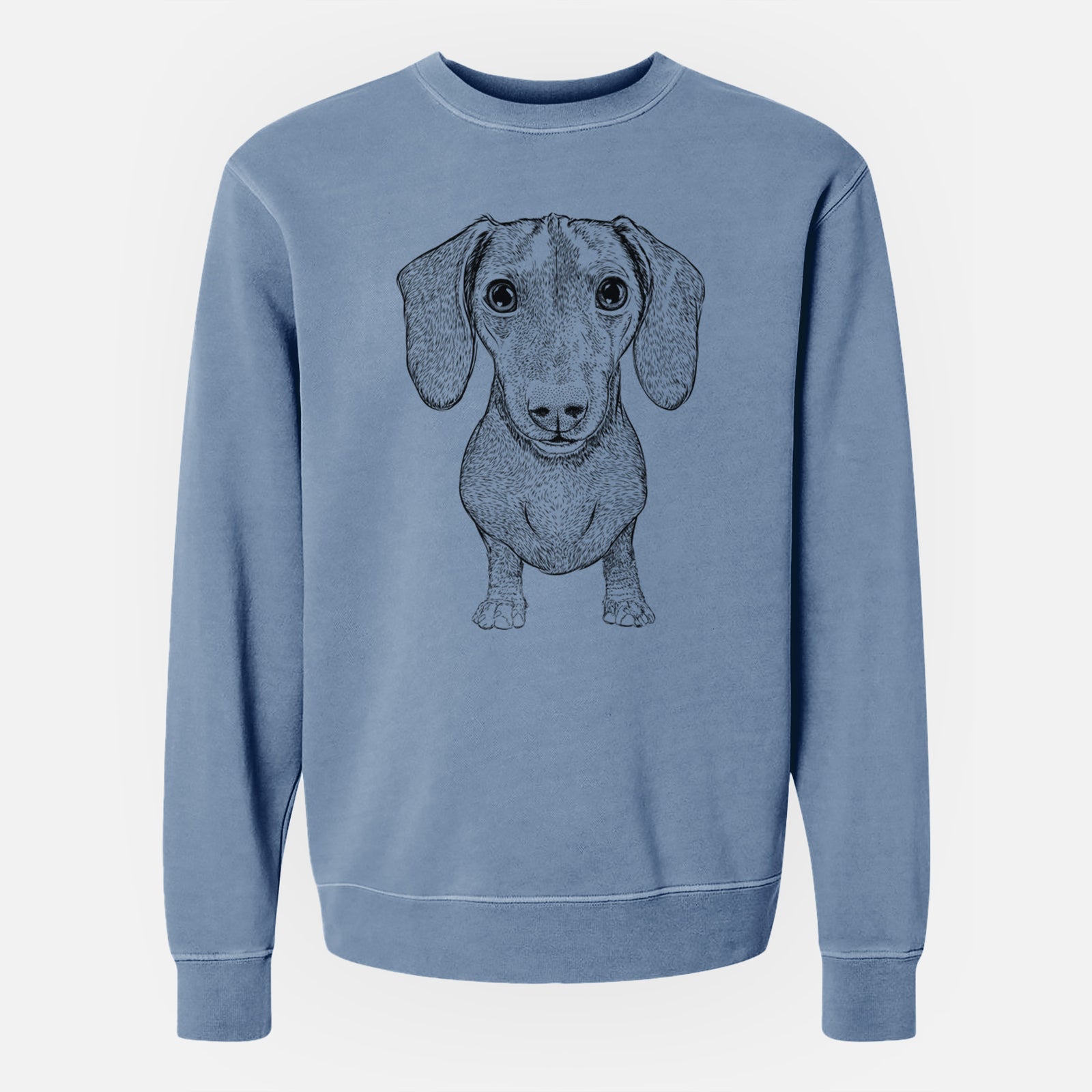 Bare Ernie the Mini Dachshund - Unisex Pigment Dyed Crew Sweatshirt