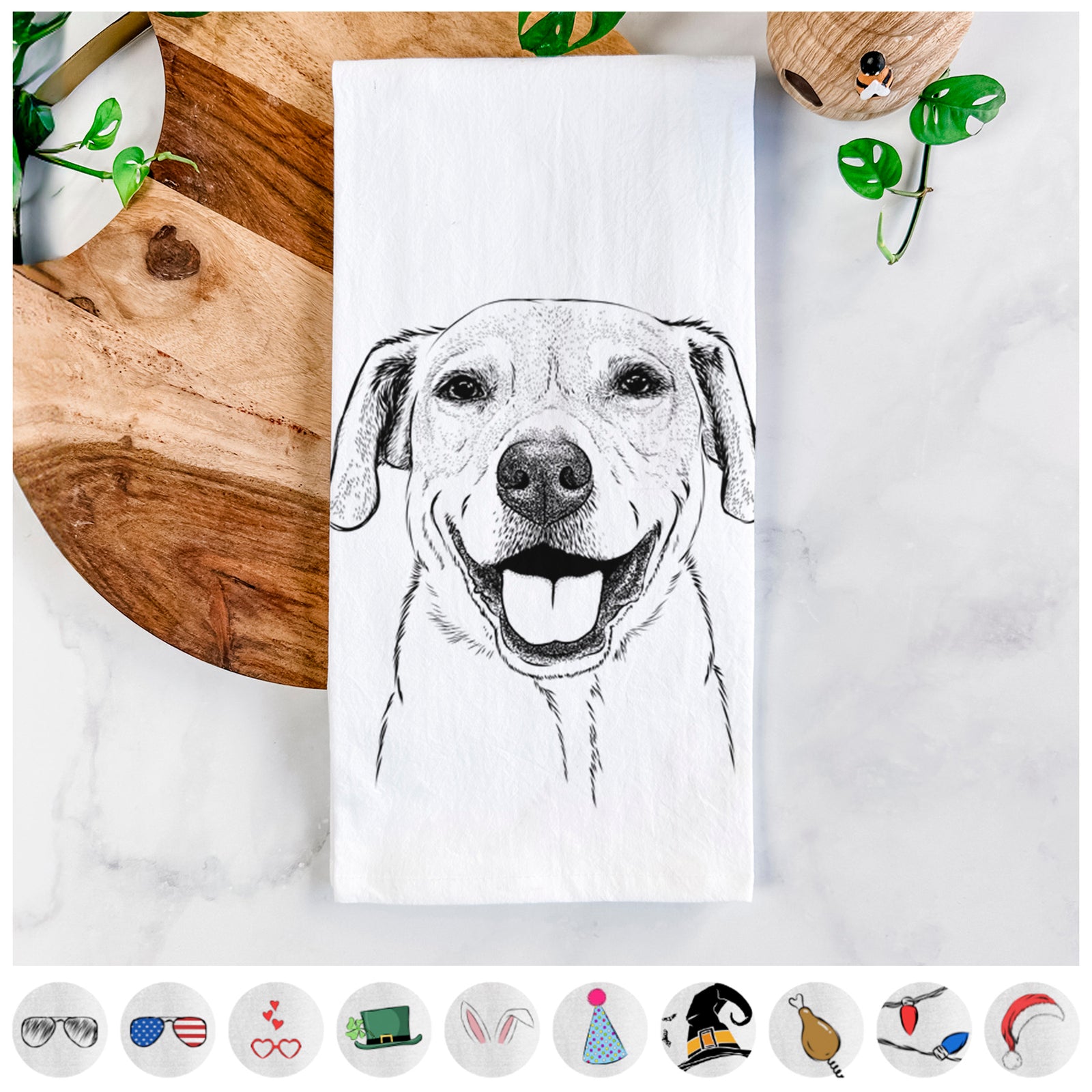 Ernie the Mixed Breed Tea Towel