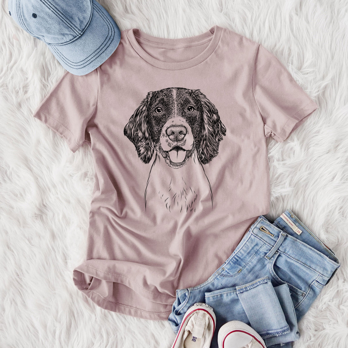Bare Ever the English Springer Spaniel - Women's Lightweight Relaxed Fit 100% Cotton Crewneck
