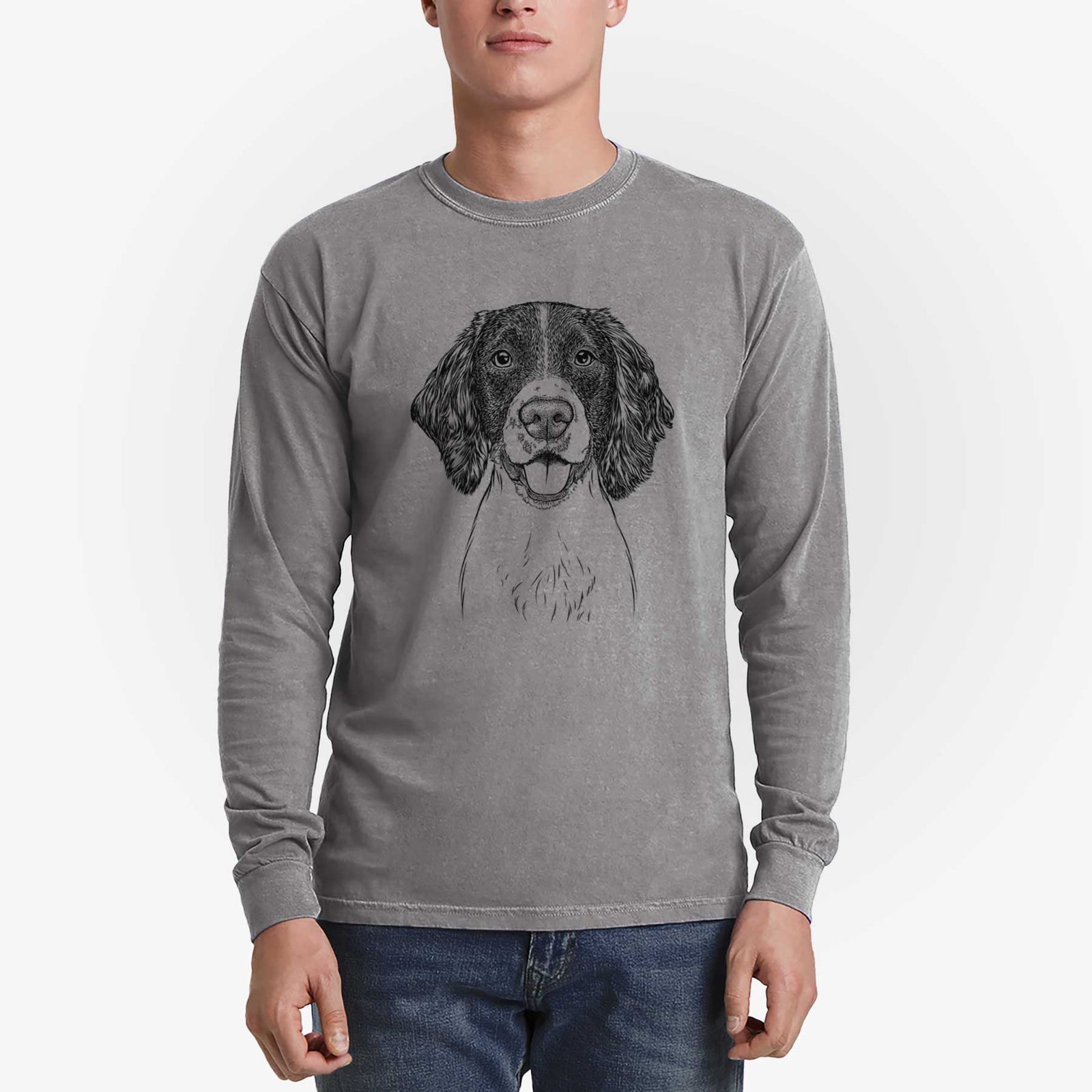 Bare Ever the English Springer Spaniel - Men's Heavyweight 100% Cotton Long Sleeve