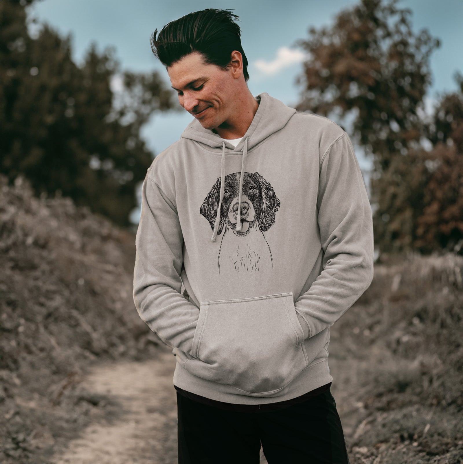 Bare Ever the English Springer Spaniel - Unisex Pigment Dyed Hoodie