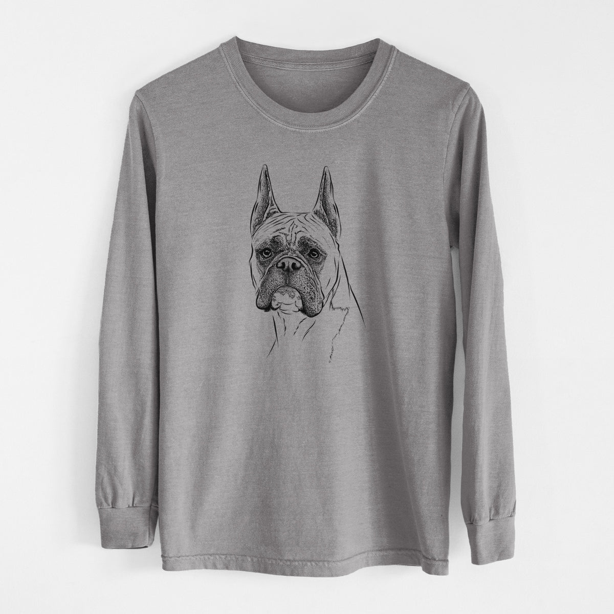 Bare Ezra the Boxer - Men's Heavyweight 100% Cotton Long Sleeve