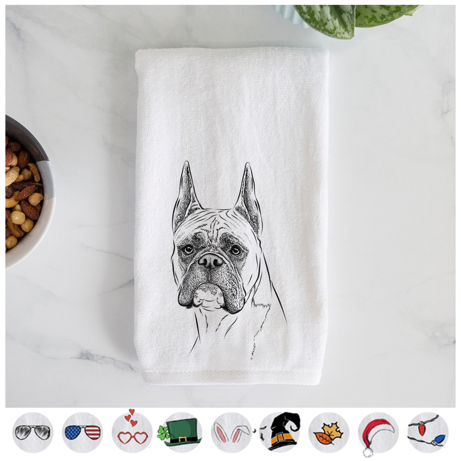 Ezra the Boxer Premium Hand Towel