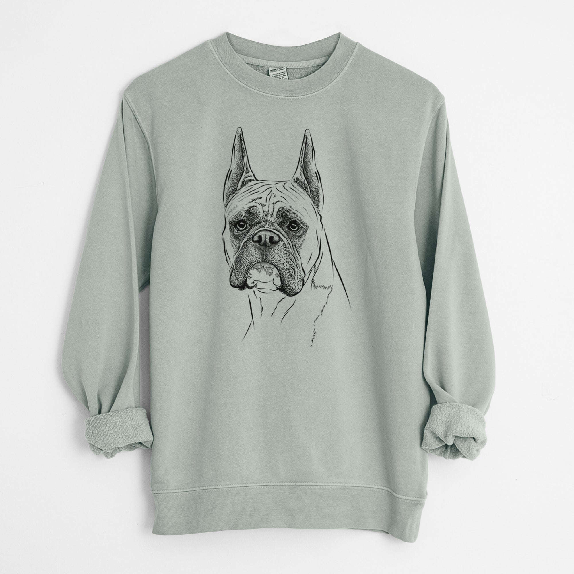 Bare Ezra the Boxer - Unisex Pigment Dyed Crew Sweatshirt