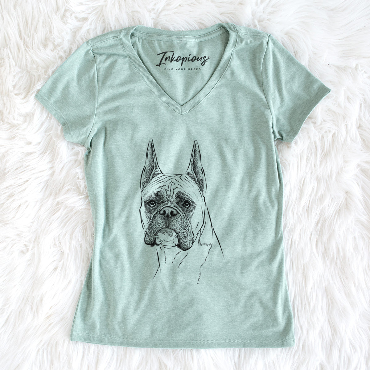 Bare Ezra the Boxer - Women&#39;s V-neck Shirt