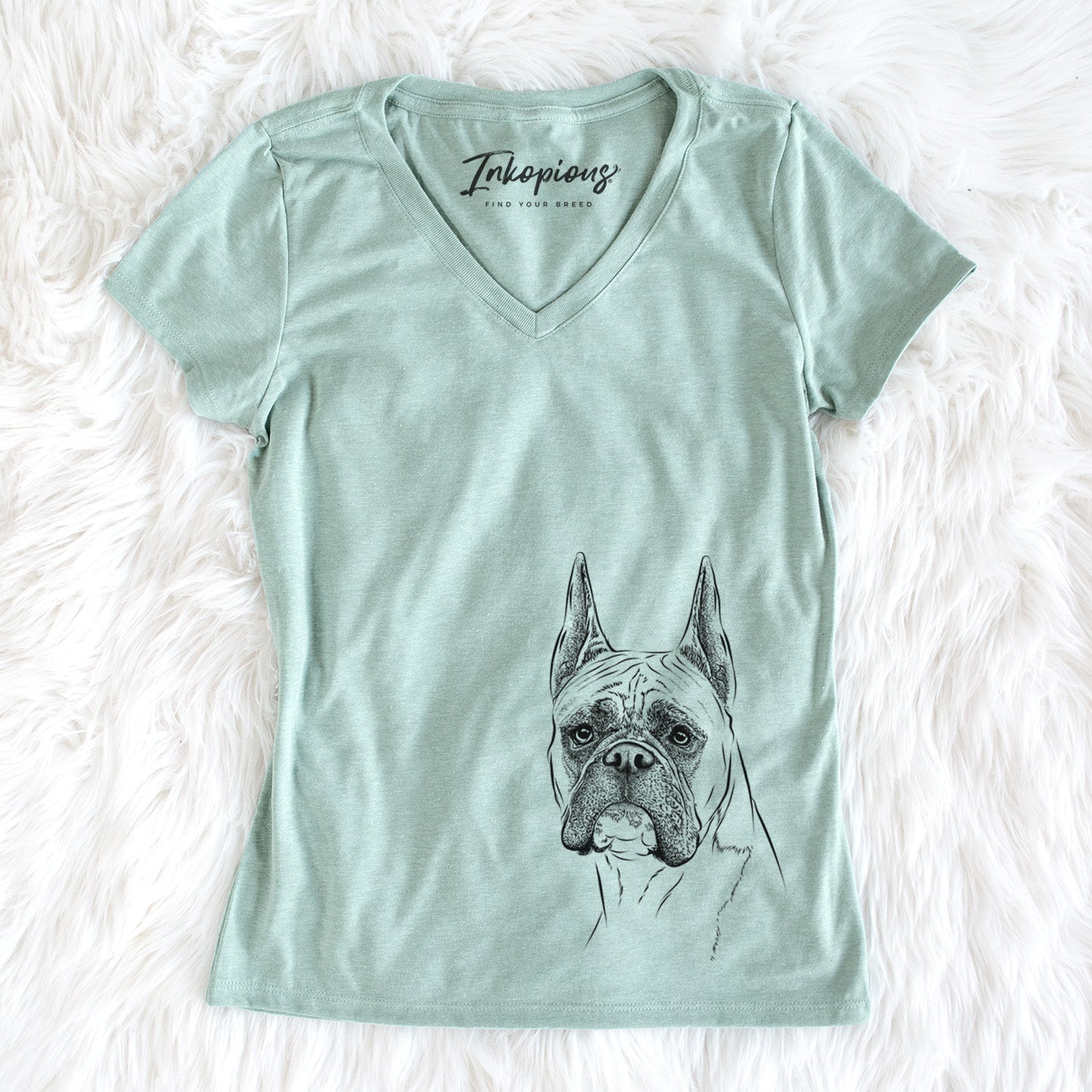 Bare Ezra the Boxer - Women's V-neck Shirt