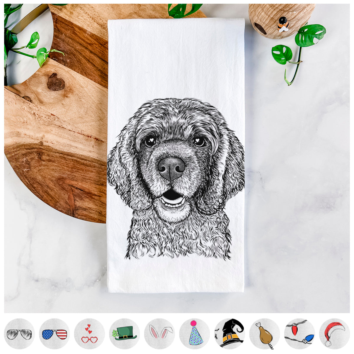 Fannie Mae the Cocker Spaniel Tea Towel