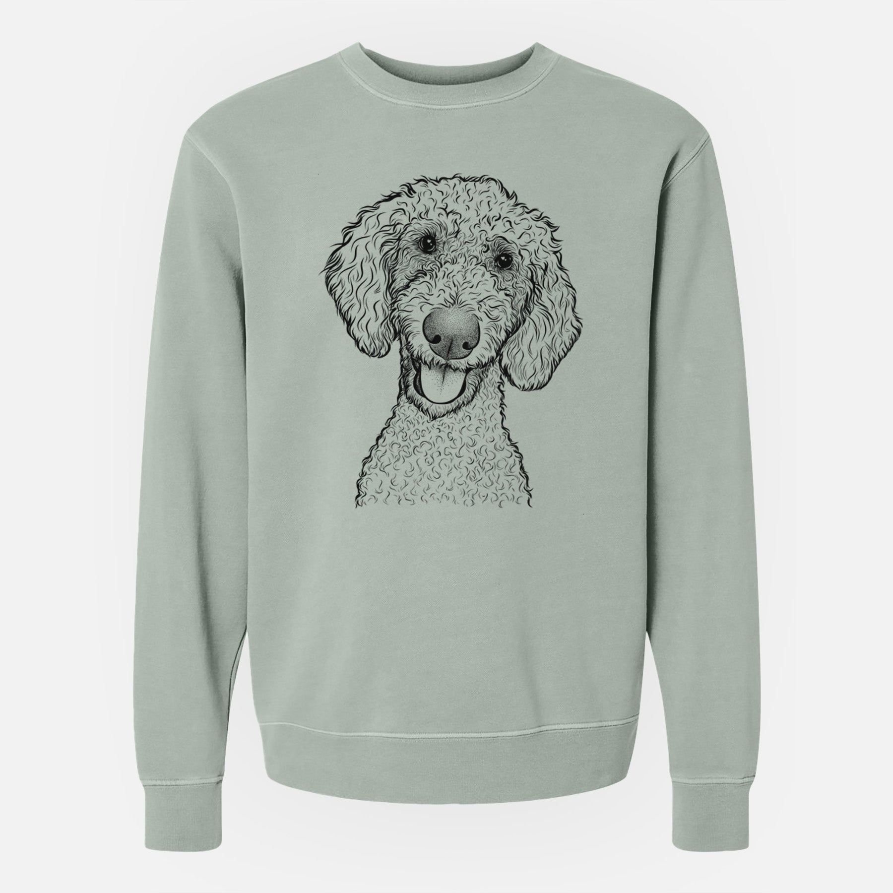 Bare Fenway the Goldendoodle - Unisex Pigment Dyed Crew Sweatshirt