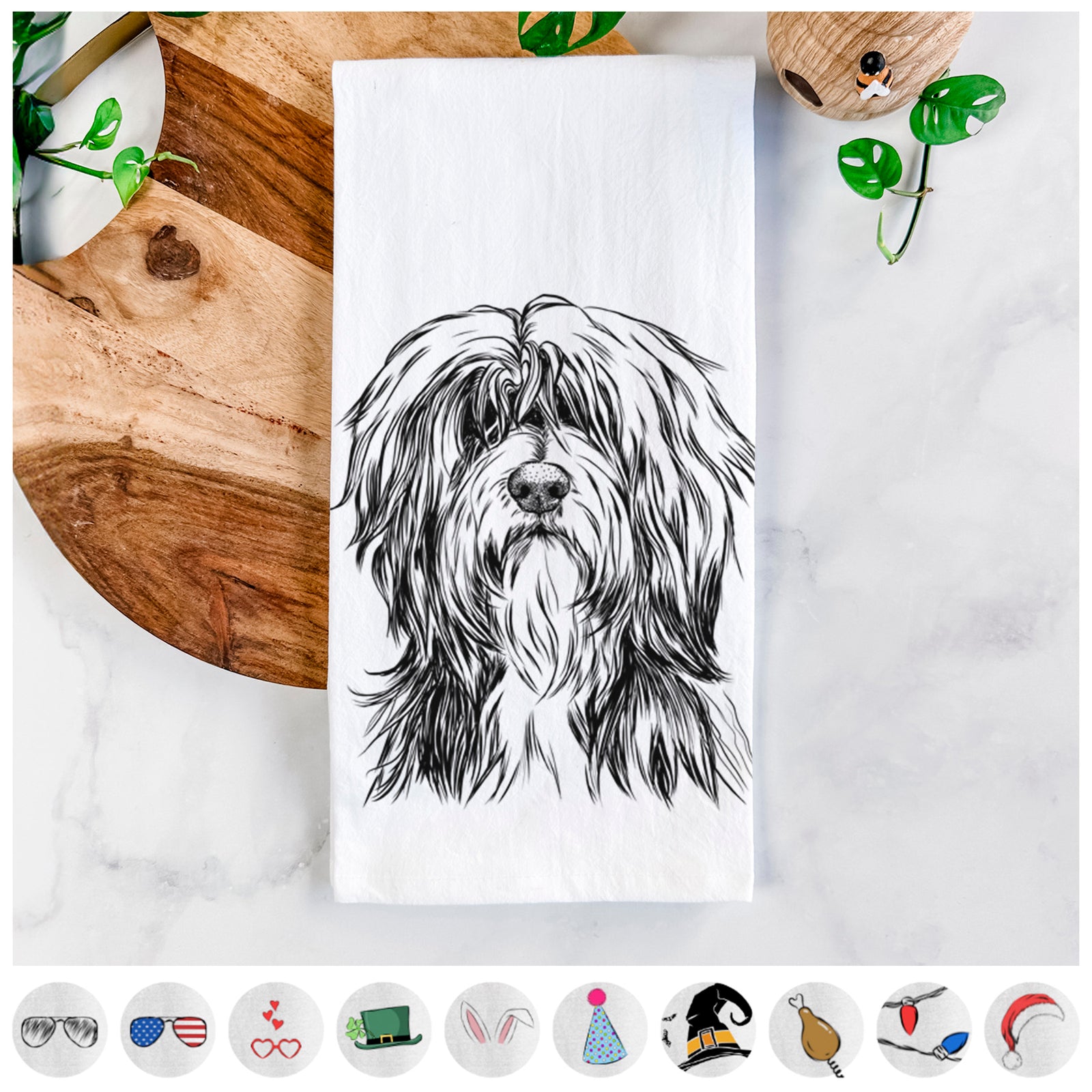 Fiji the Polish Lowland Sheepdog Tea Towel