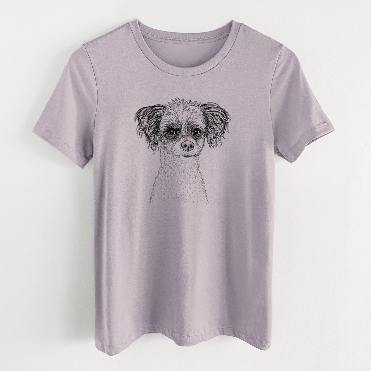 Bare Finley the Papillon Mix - Women&#39;s Lightweight Relaxed Fit 100% Cotton Crewneck