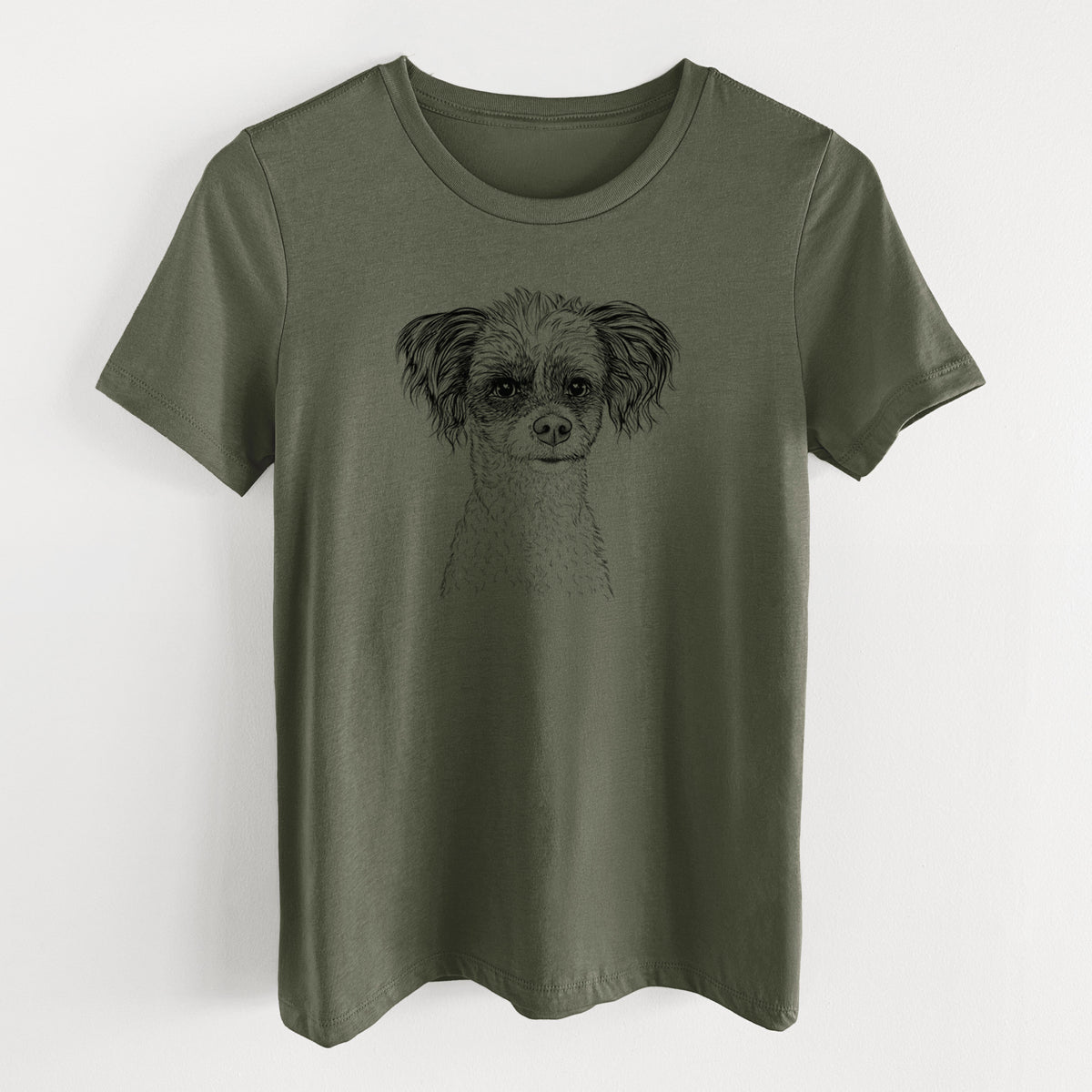 Bare Finley the Papillon Mix - Women's Lightweight Relaxed Fit 100% Cotton Crewneck