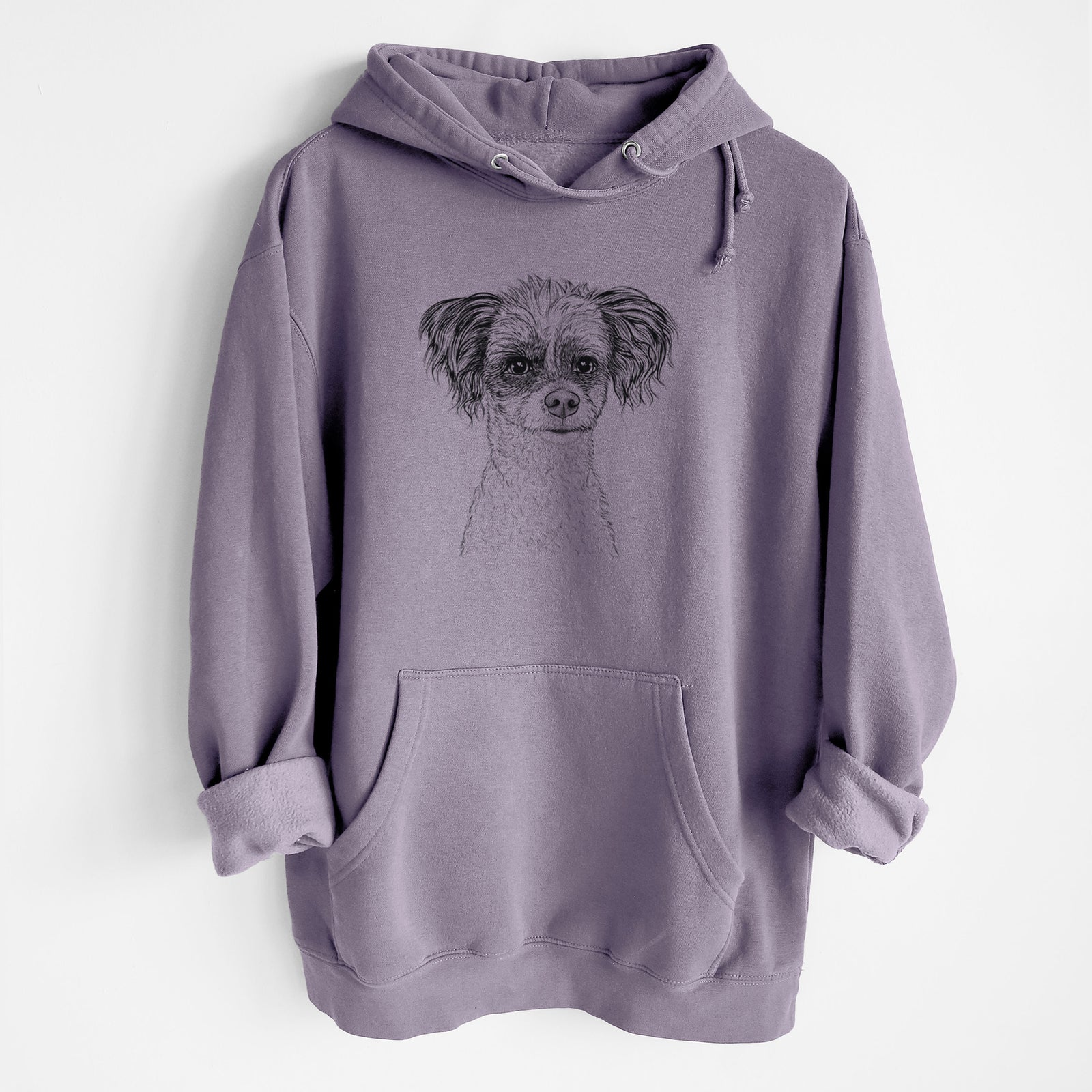 Finley the Papillon Mix- Heavyweight Fleece Hoodie