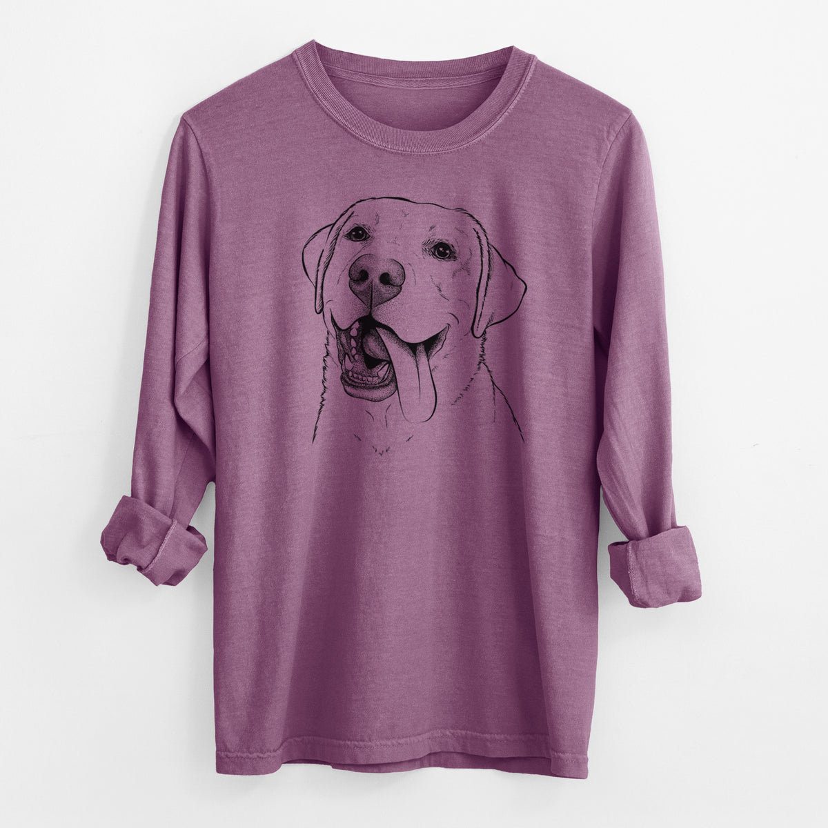 Bare Finn the Labrador Retriever - Men's Heavyweight 100% Cotton Long Sleeve