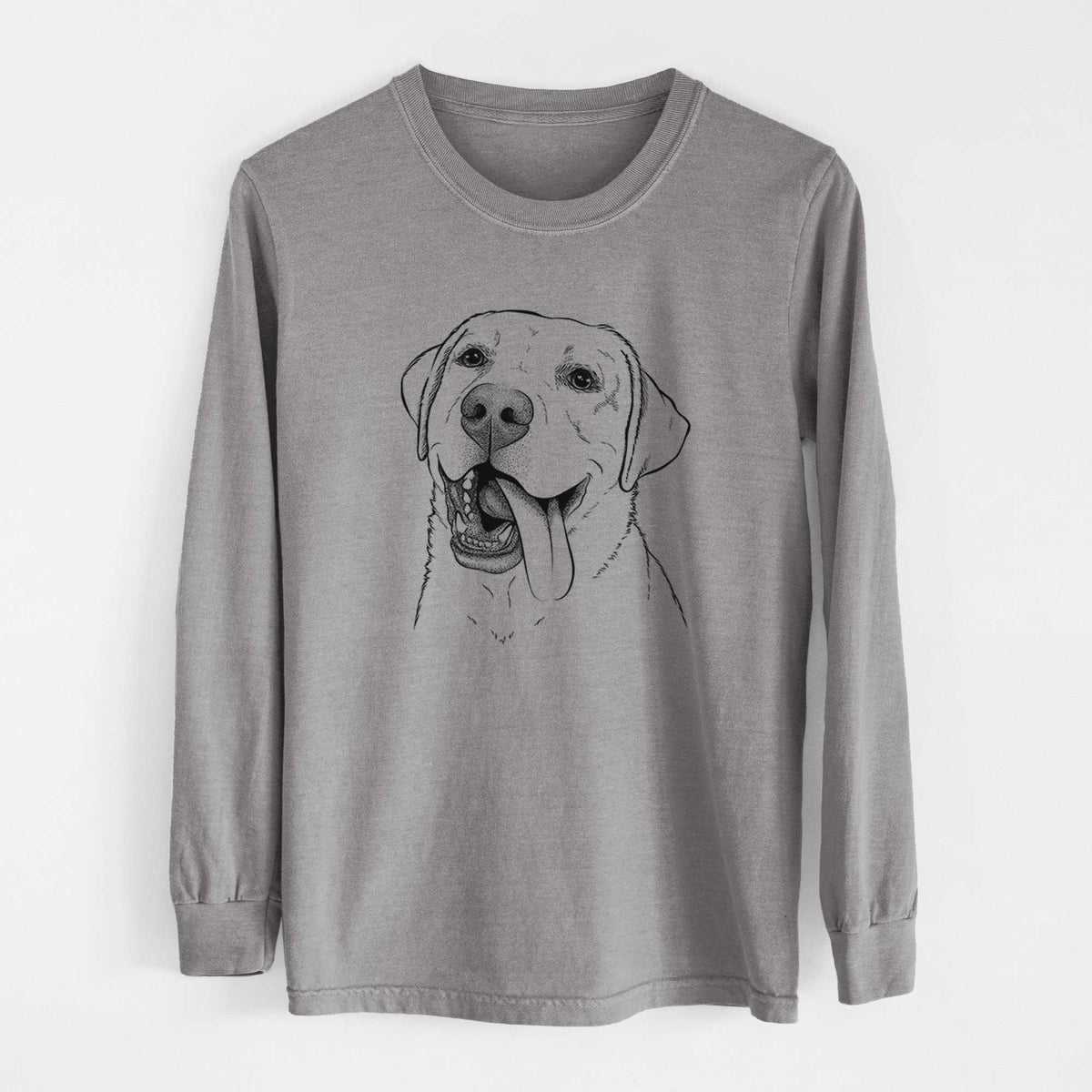 Bare Finn the Labrador Retriever - Men's Heavyweight 100% Cotton Long Sleeve