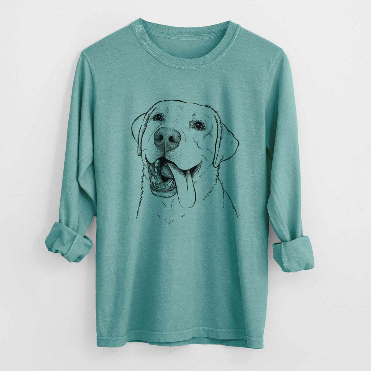 Bare Finn the Labrador Retriever - Men&#39;s Heavyweight 100% Cotton Long Sleeve