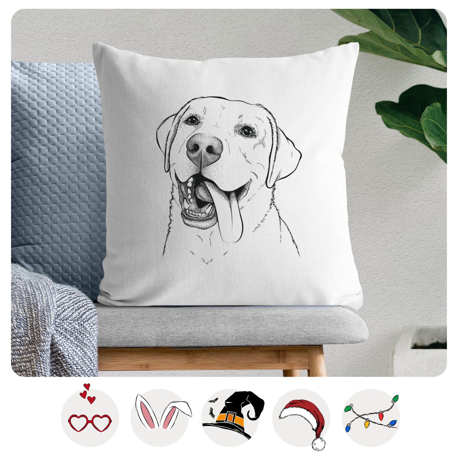 Finn the Labrador Retriever - Throw Pillow Cover