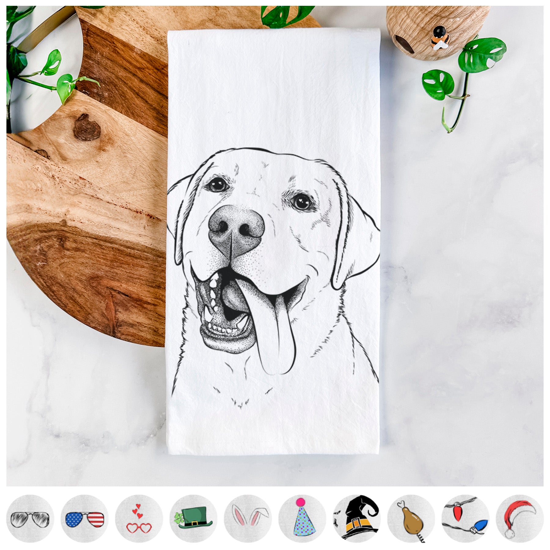 Finn the Labrador Retriever Tea Towel