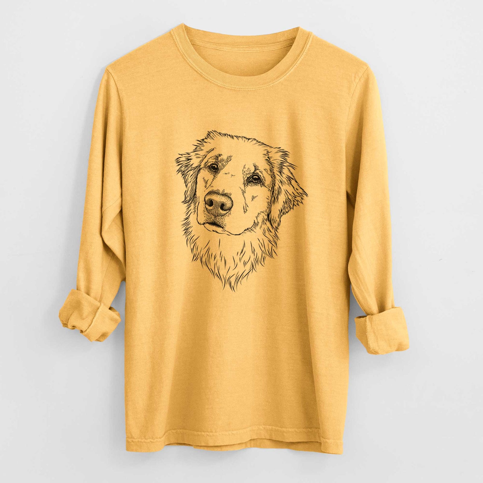 Bare Fiona the Golden Retriever - Men's Heavyweight 100% Cotton Long Sleeve