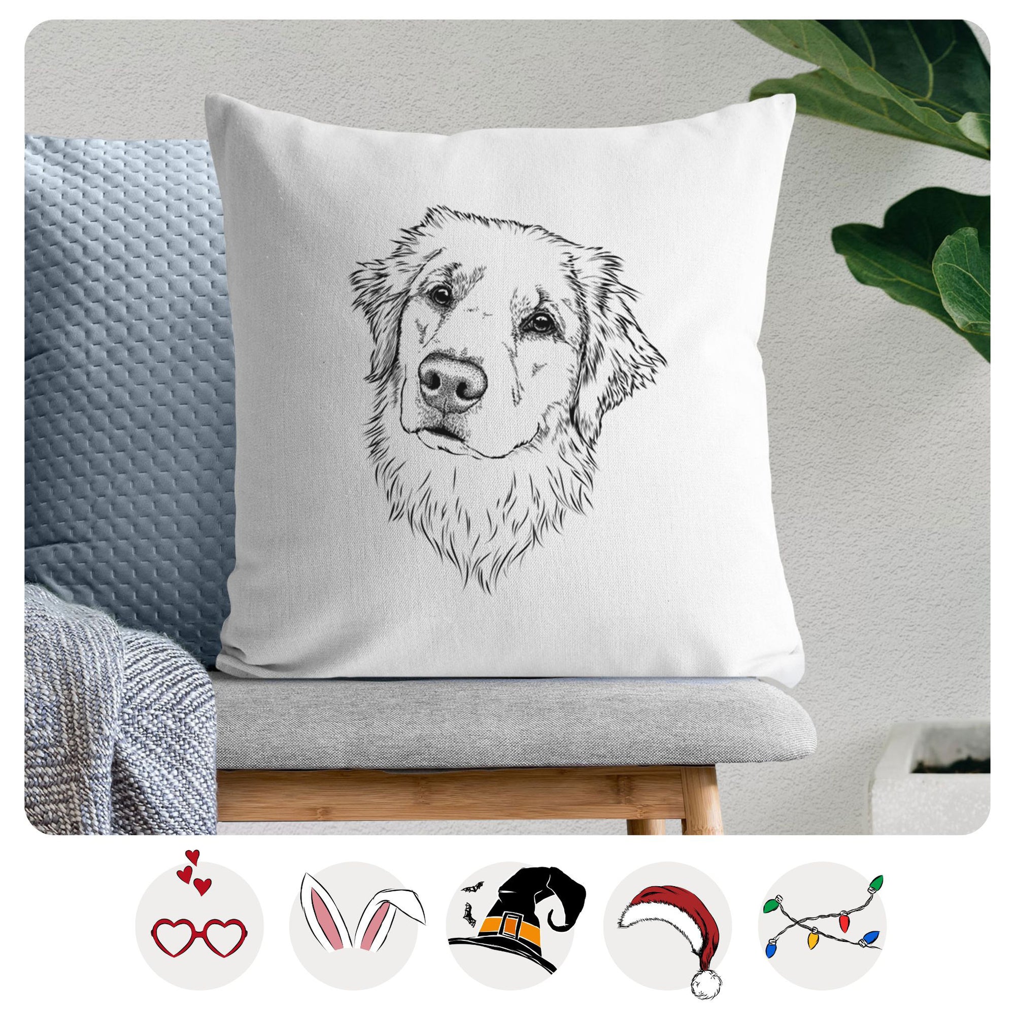 Fiona the Golden Retriever - Throw Pillow Cover
