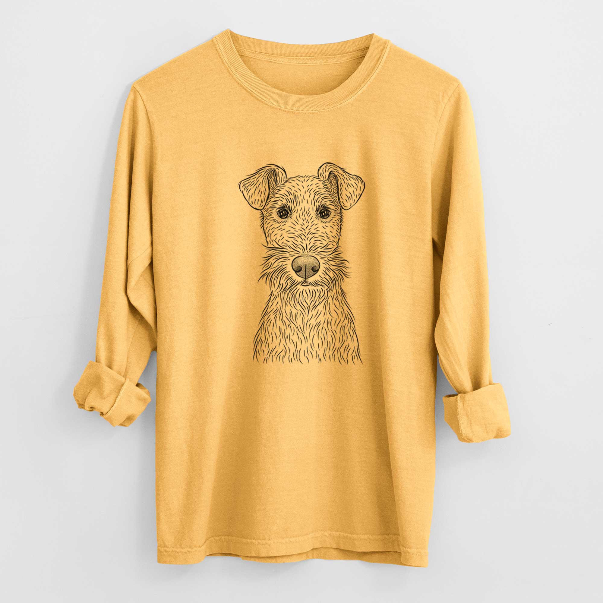 Bare Fitz the Wire Fox Terrier - Men's Heavyweight 100% Cotton Long Sleeve