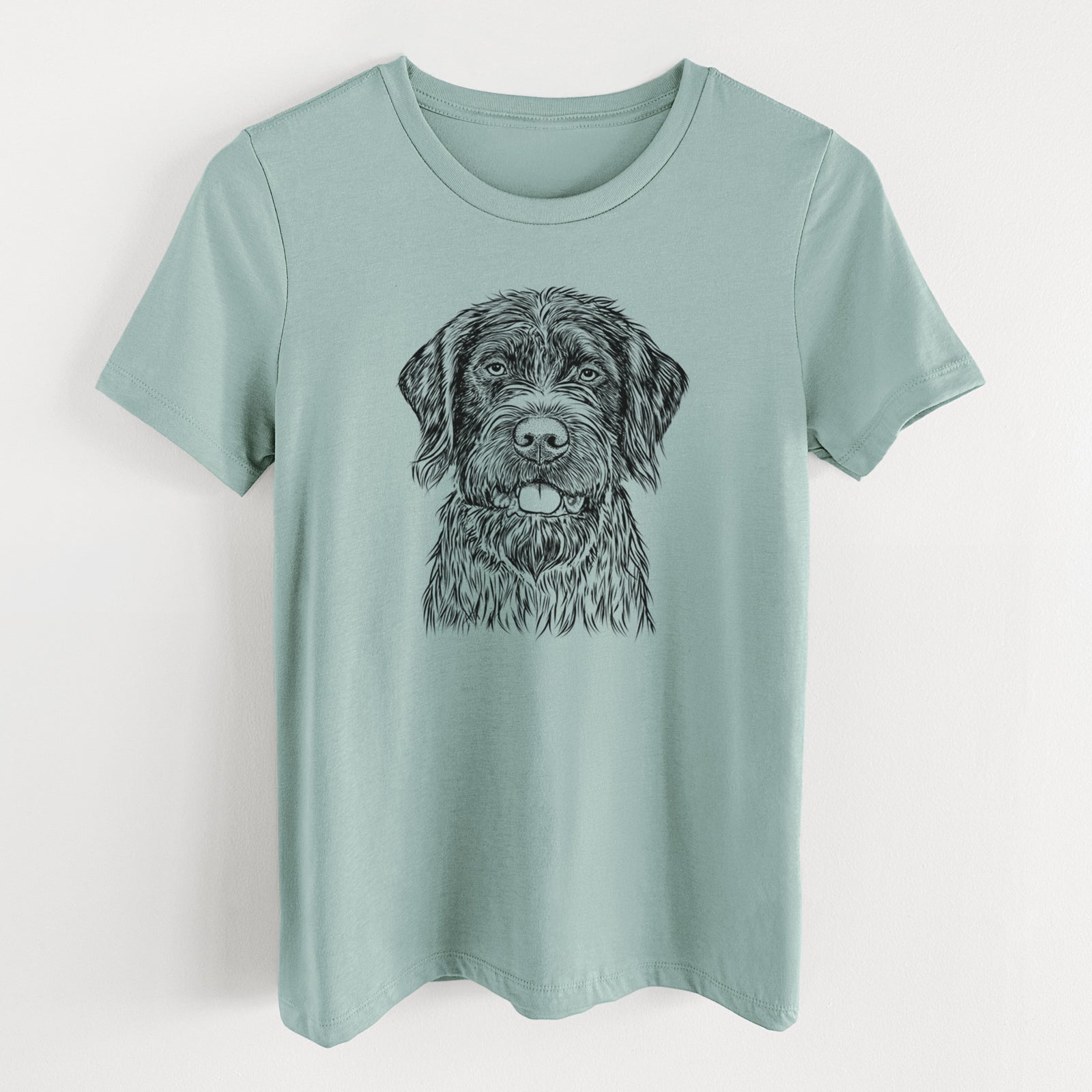 Bare Fletcher the Wirehaired Pointing Griffon - Women's Lightweight Relaxed Fit 100% Cotton Crewneck