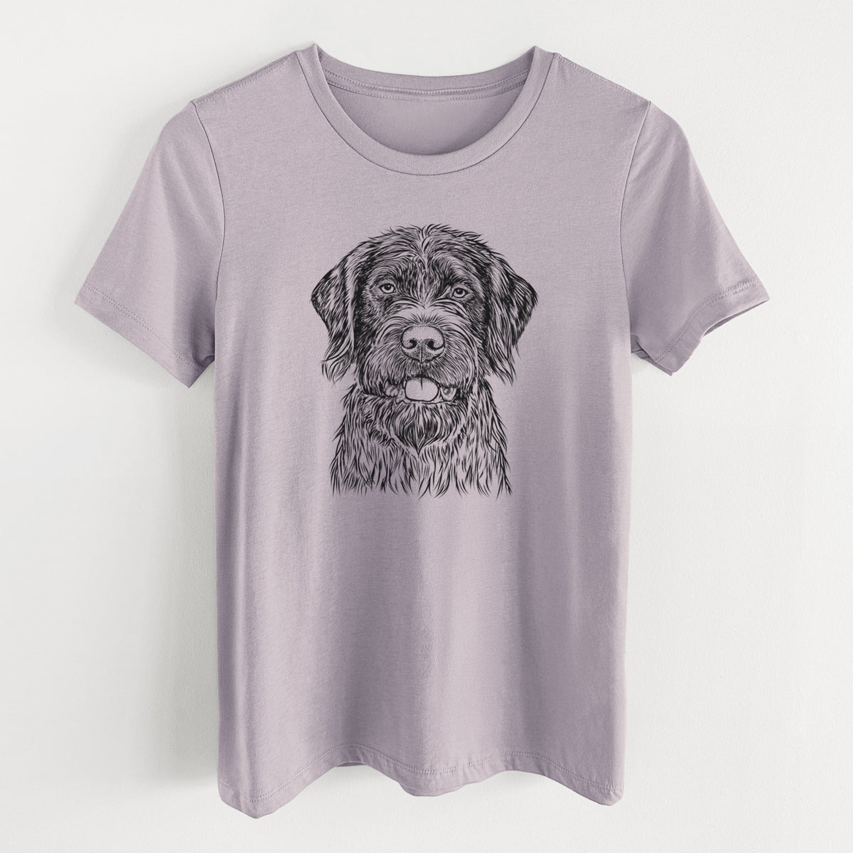 Bare Fletcher the Wirehaired Pointing Griffon - Women's Lightweight Relaxed Fit 100% Cotton Crewneck