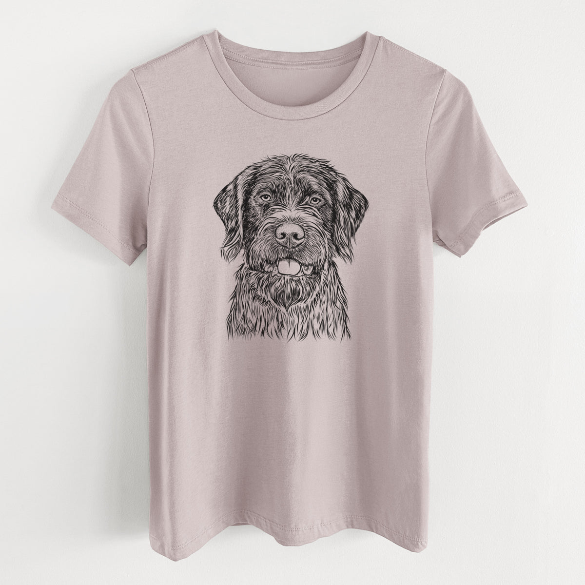 Bare Fletcher the Wirehaired Pointing Griffon - Women's Lightweight Relaxed Fit 100% Cotton Crewneck